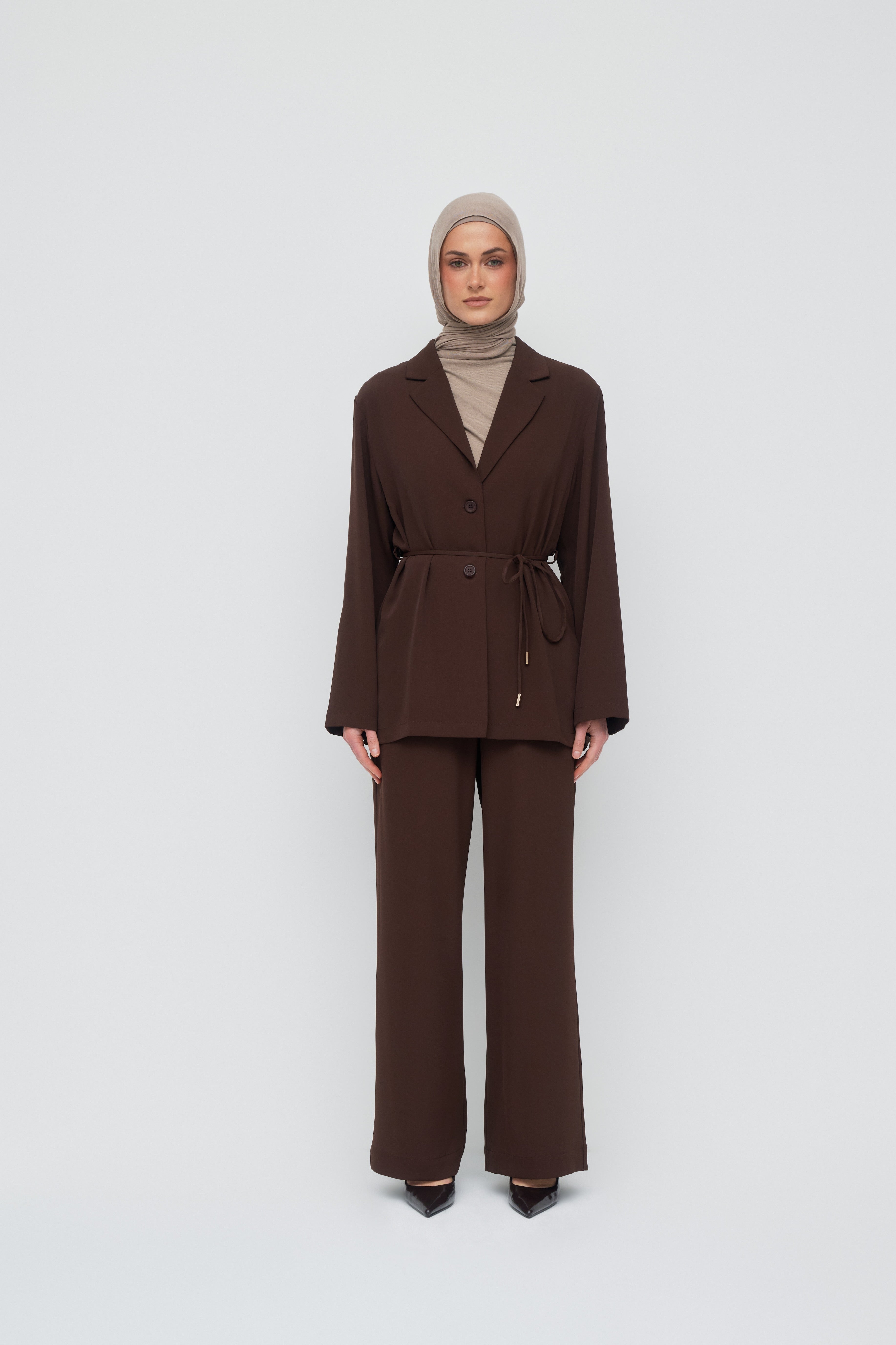 Giselle Crepe Blouse - Espresso