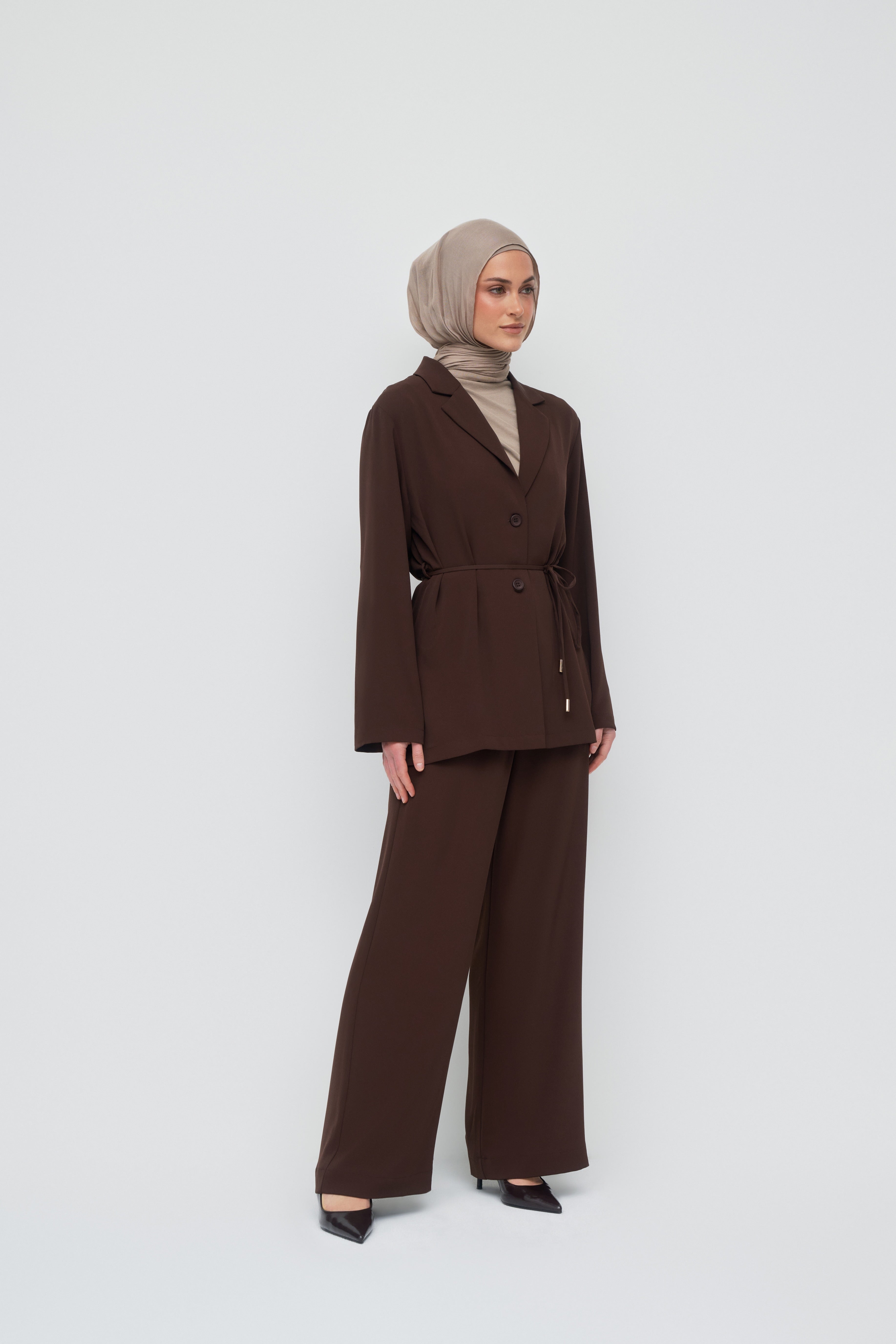 Giselle Crepe Blouse - Espresso
