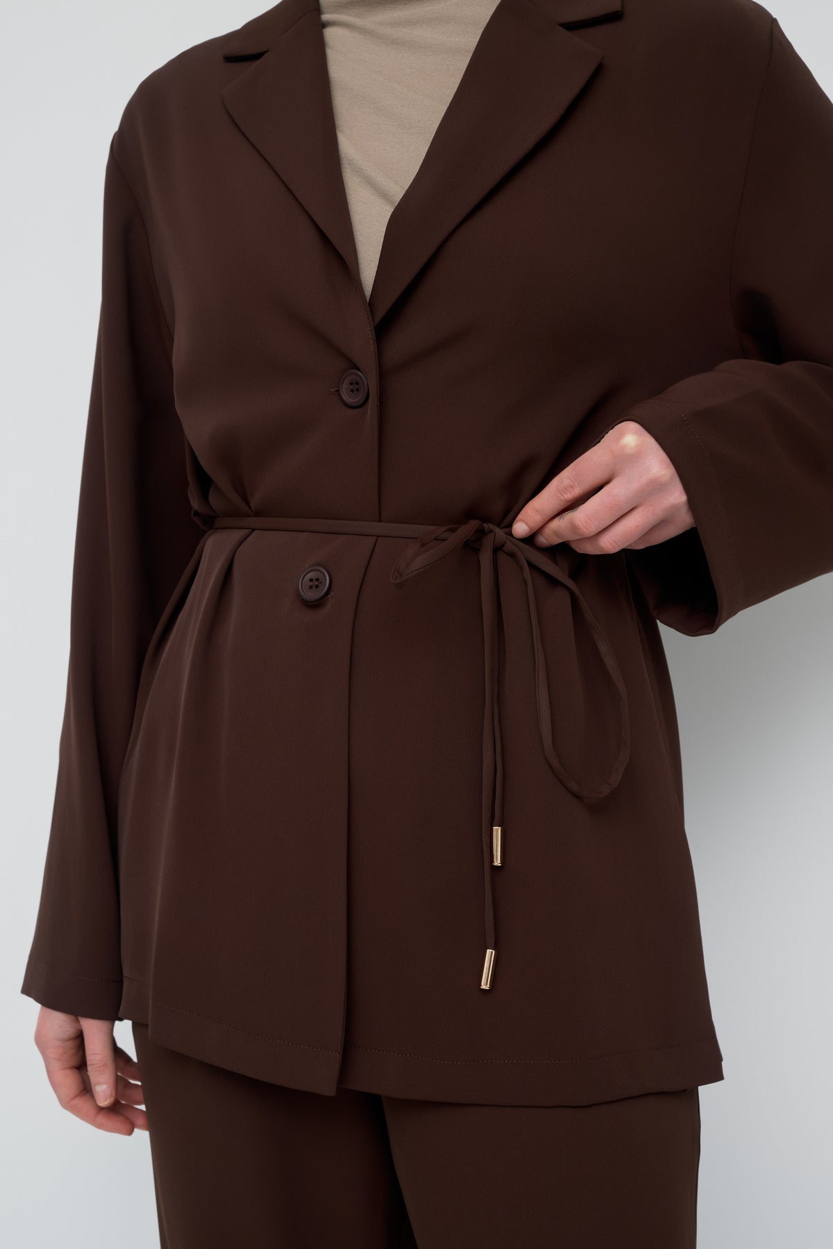 Giselle Crepe Blouse - Espresso