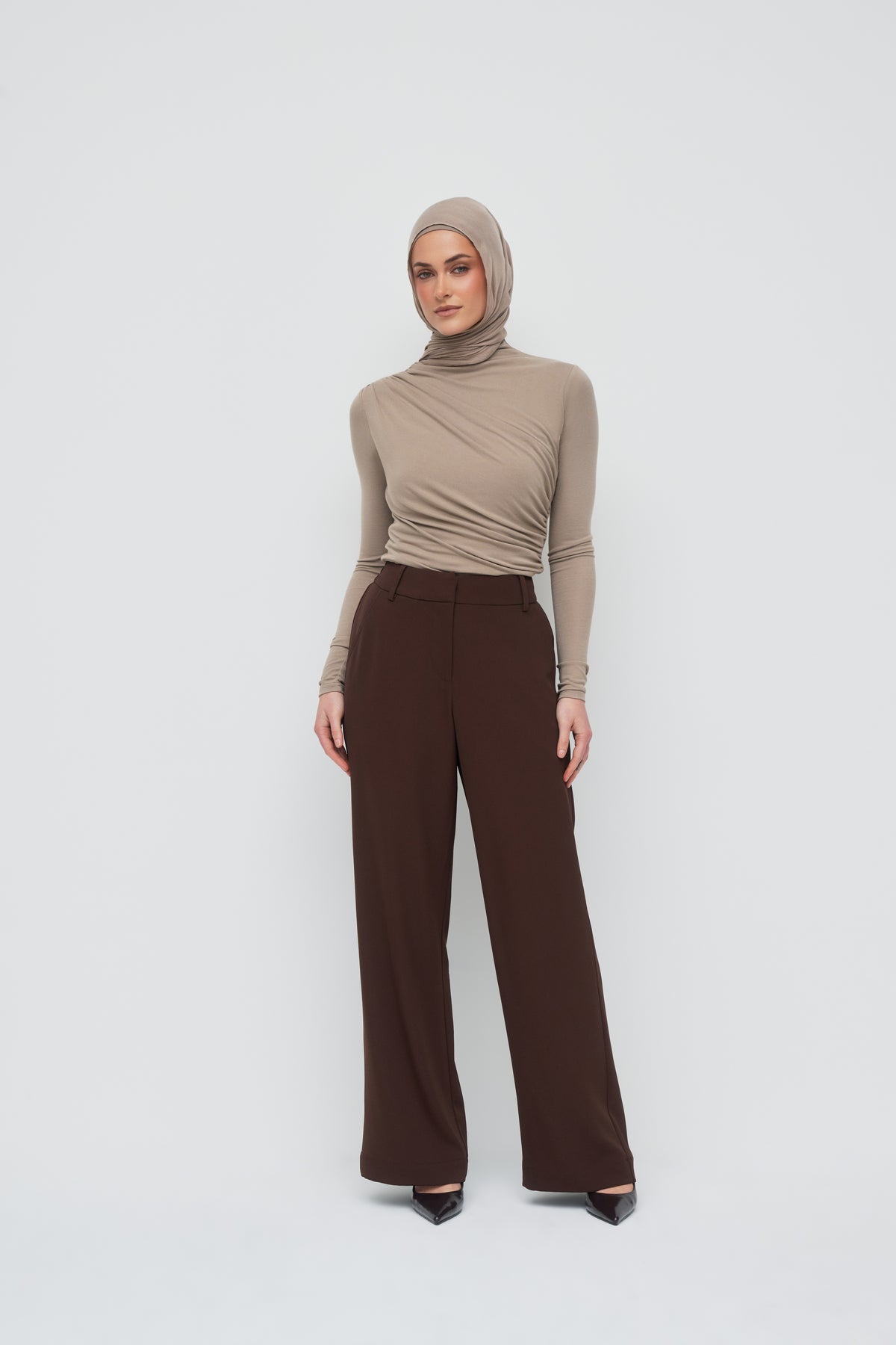 Giselle High Waist Pants - Espresso