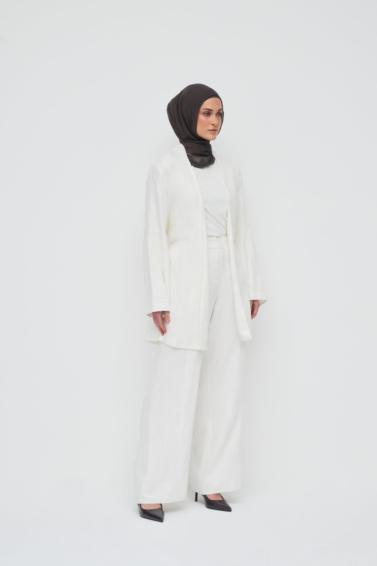 Anaya Open Blouse - Powder White