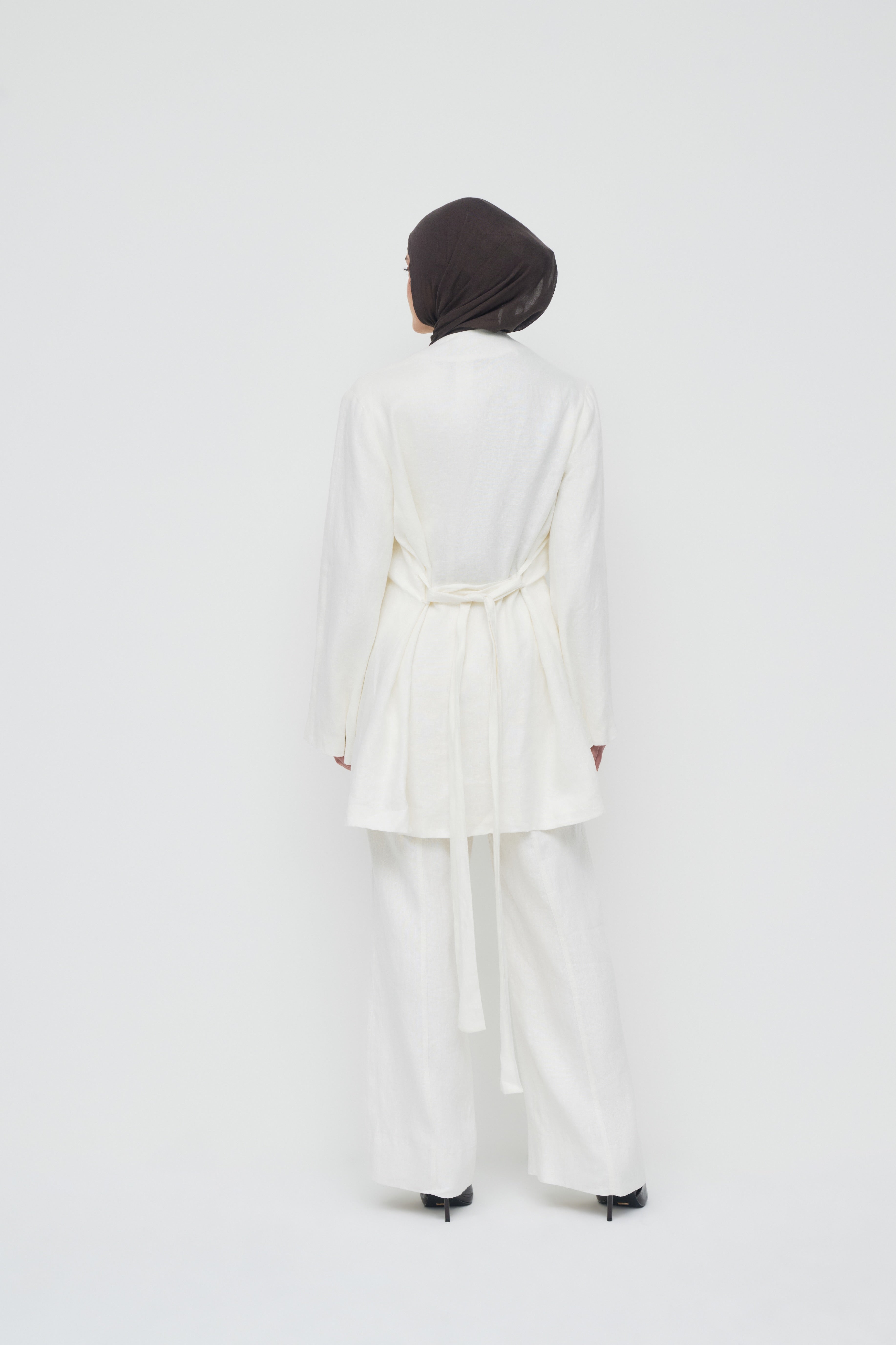 Anaya Open Blouse - Powder White