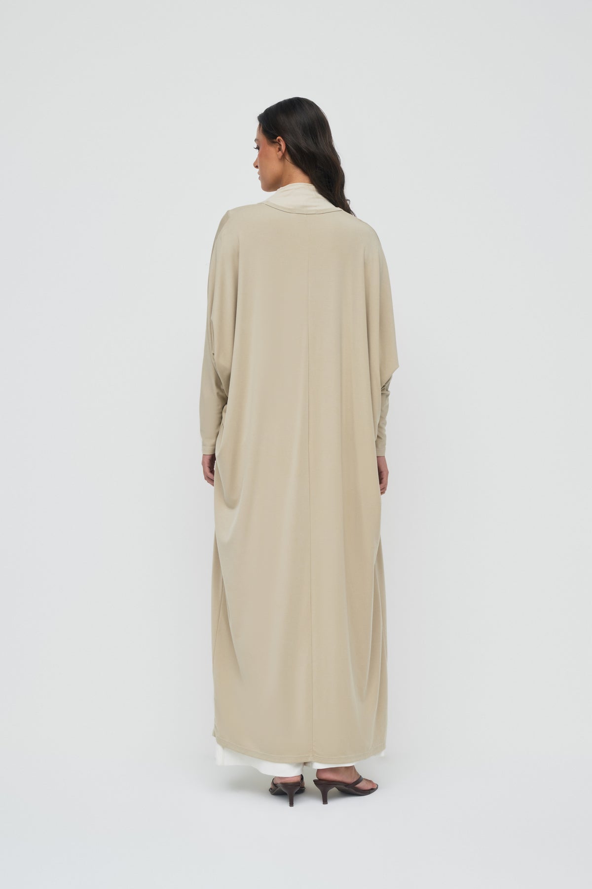 Modal Batwing Tie Abaya - Washed Olive