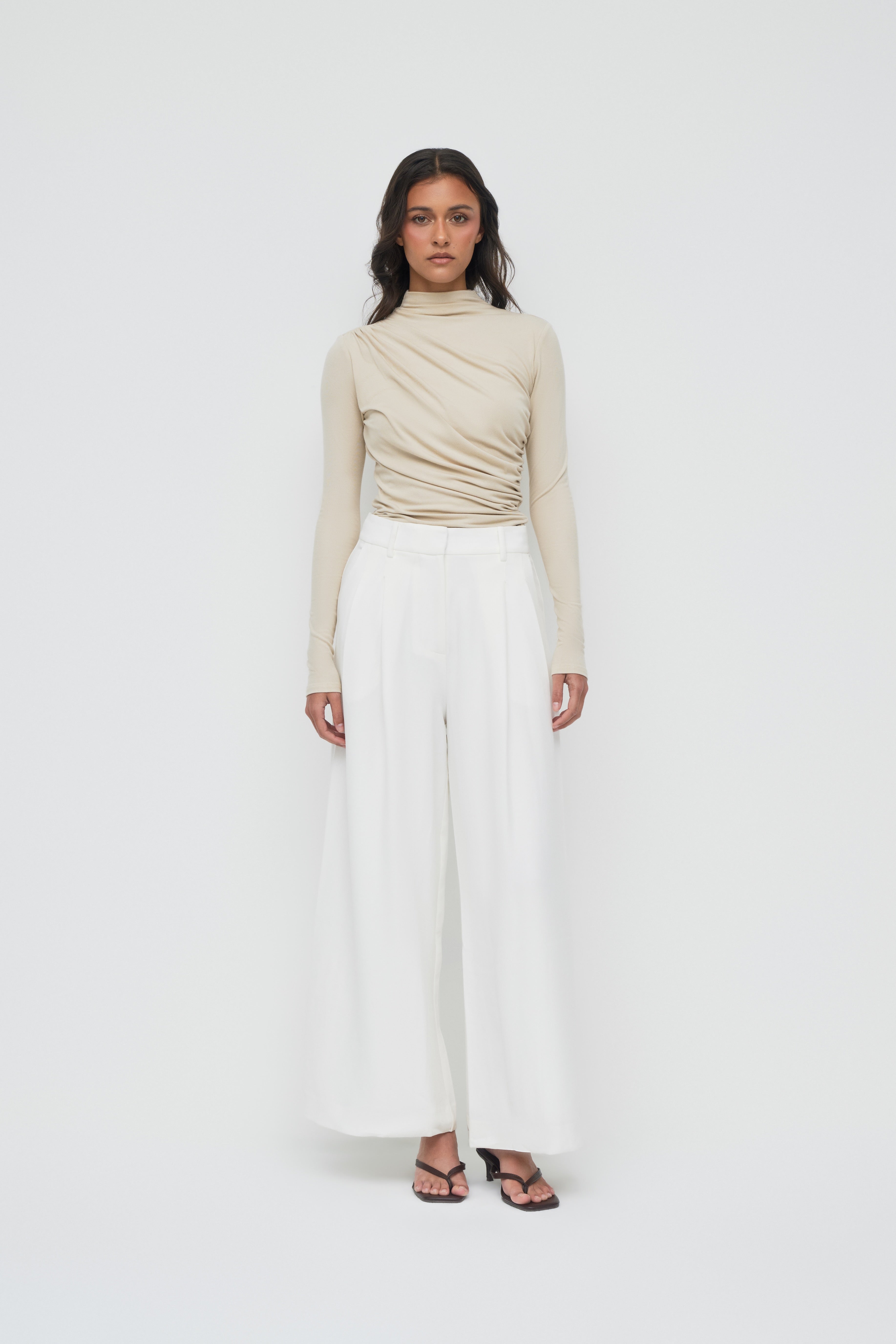 Amelie Pleated Pants - White