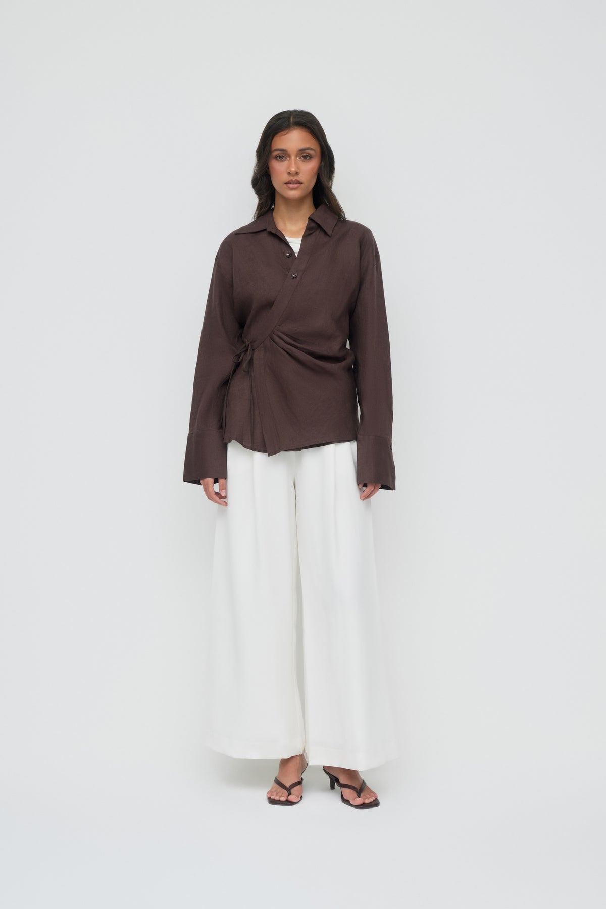 Siara Wrap Shirt - Espresso