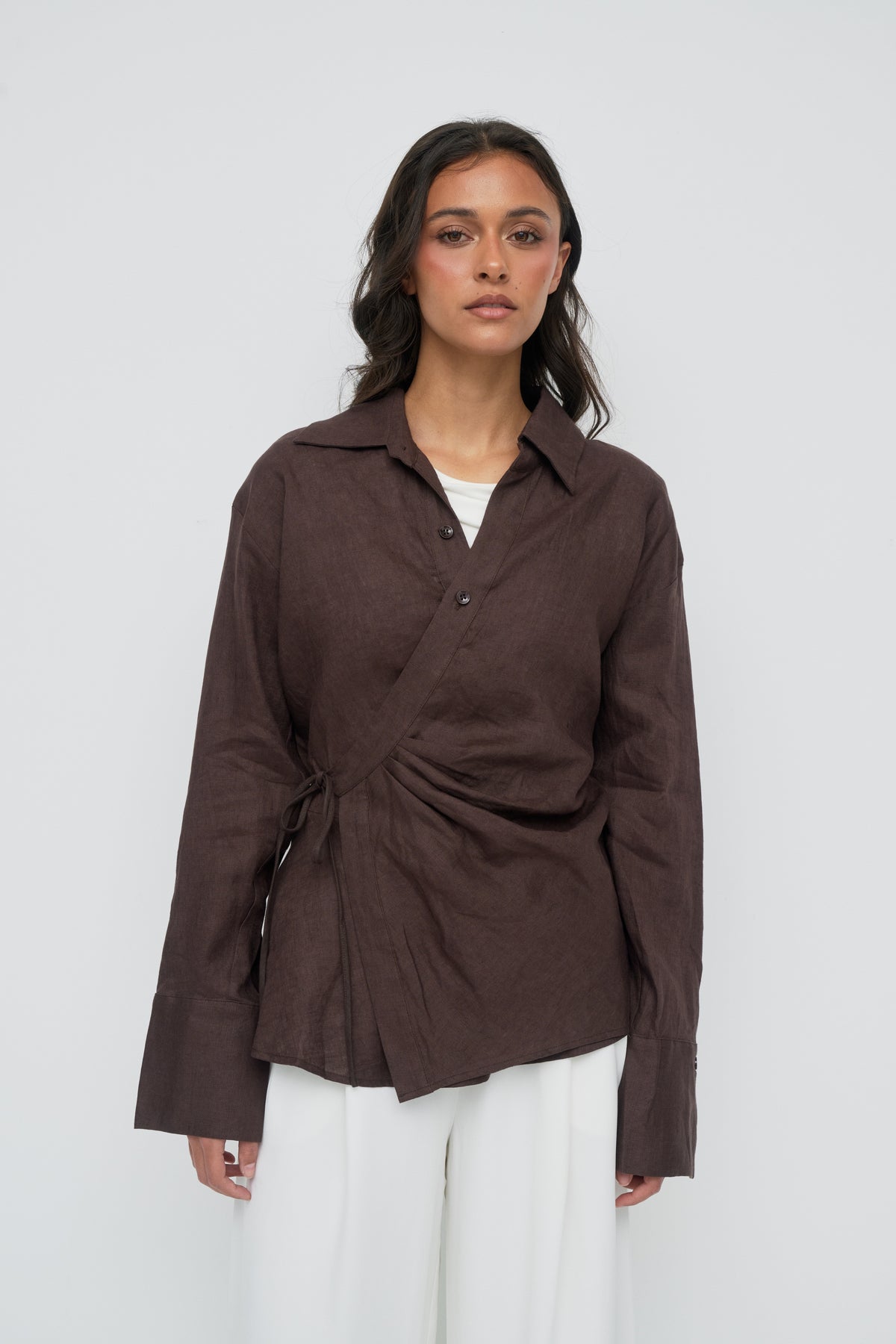 Siara Wrap Shirt - Espresso