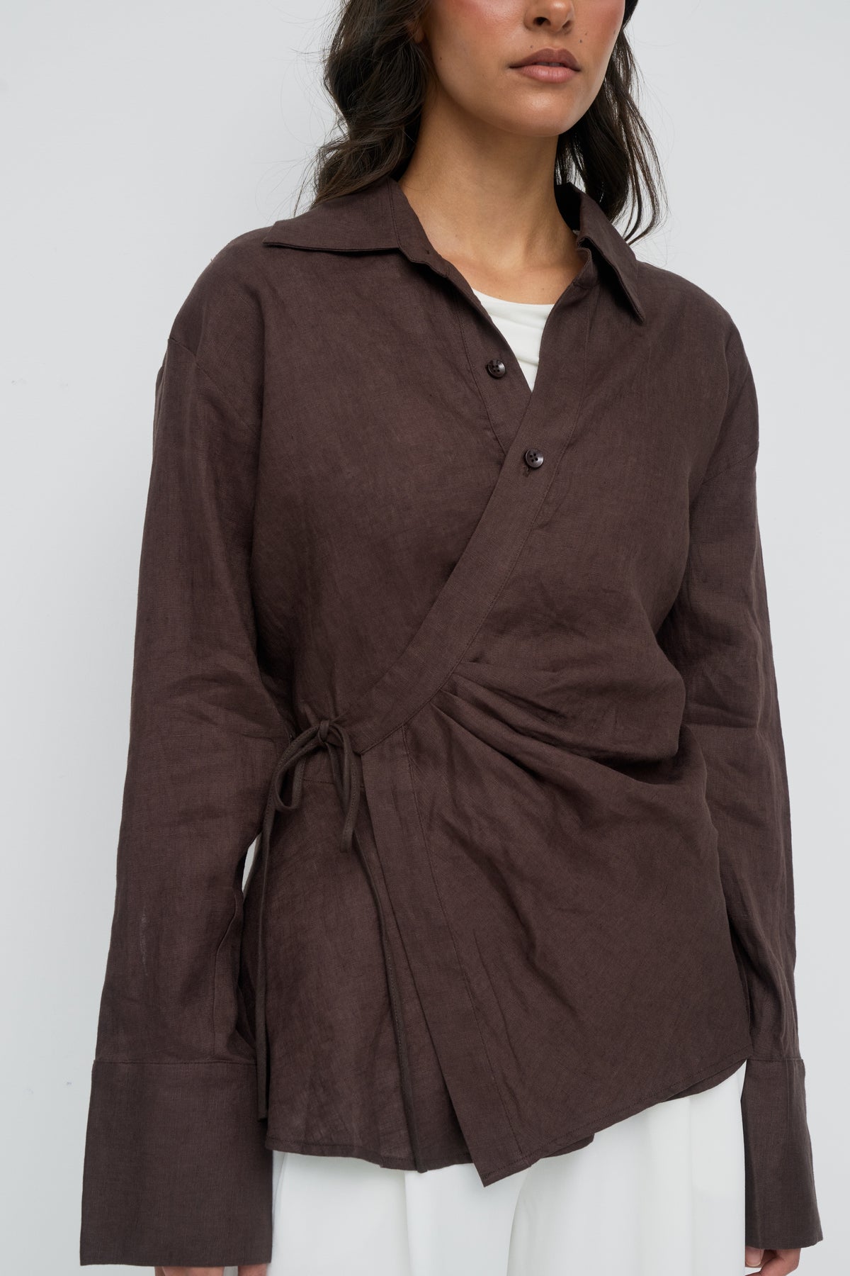Siara Wrap Shirt - Espresso