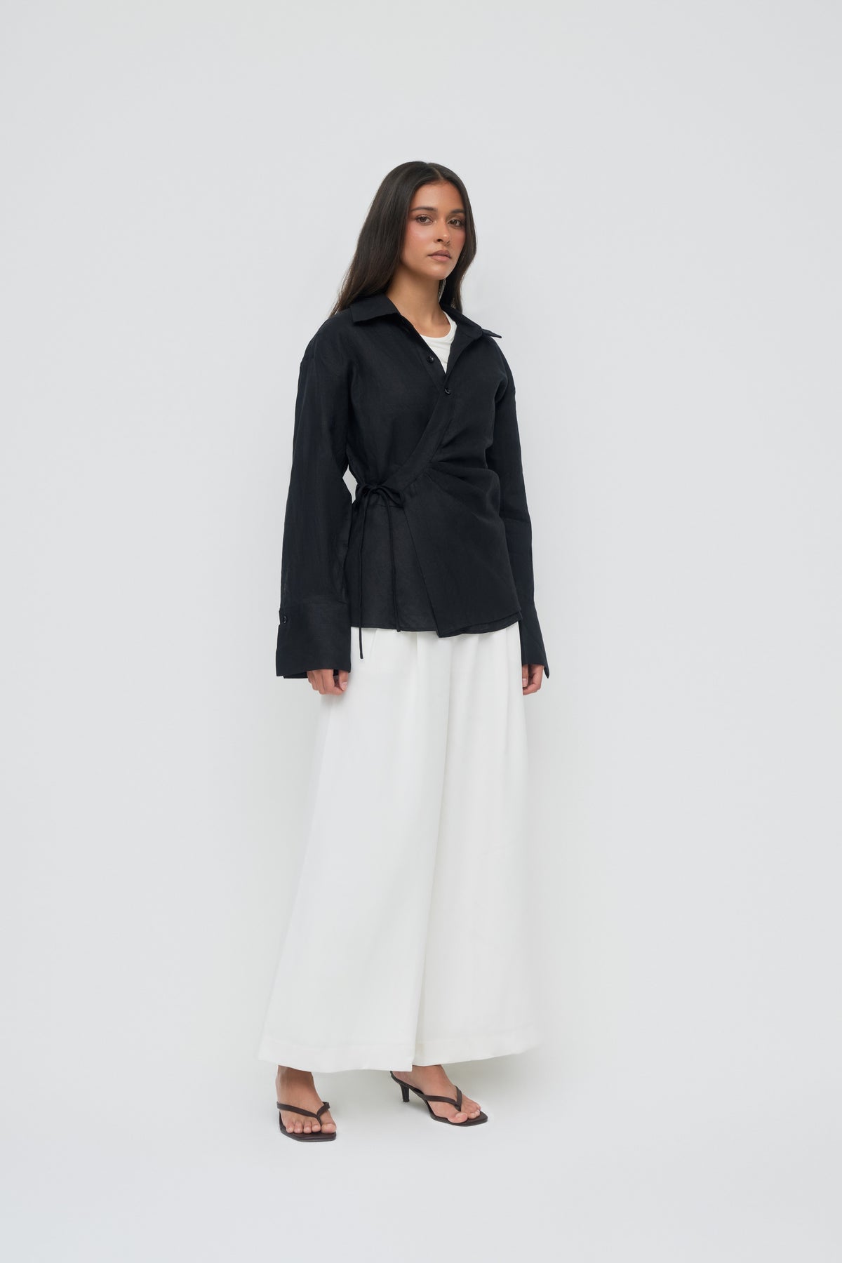 Siara Wrap Shirt - Midnight Black