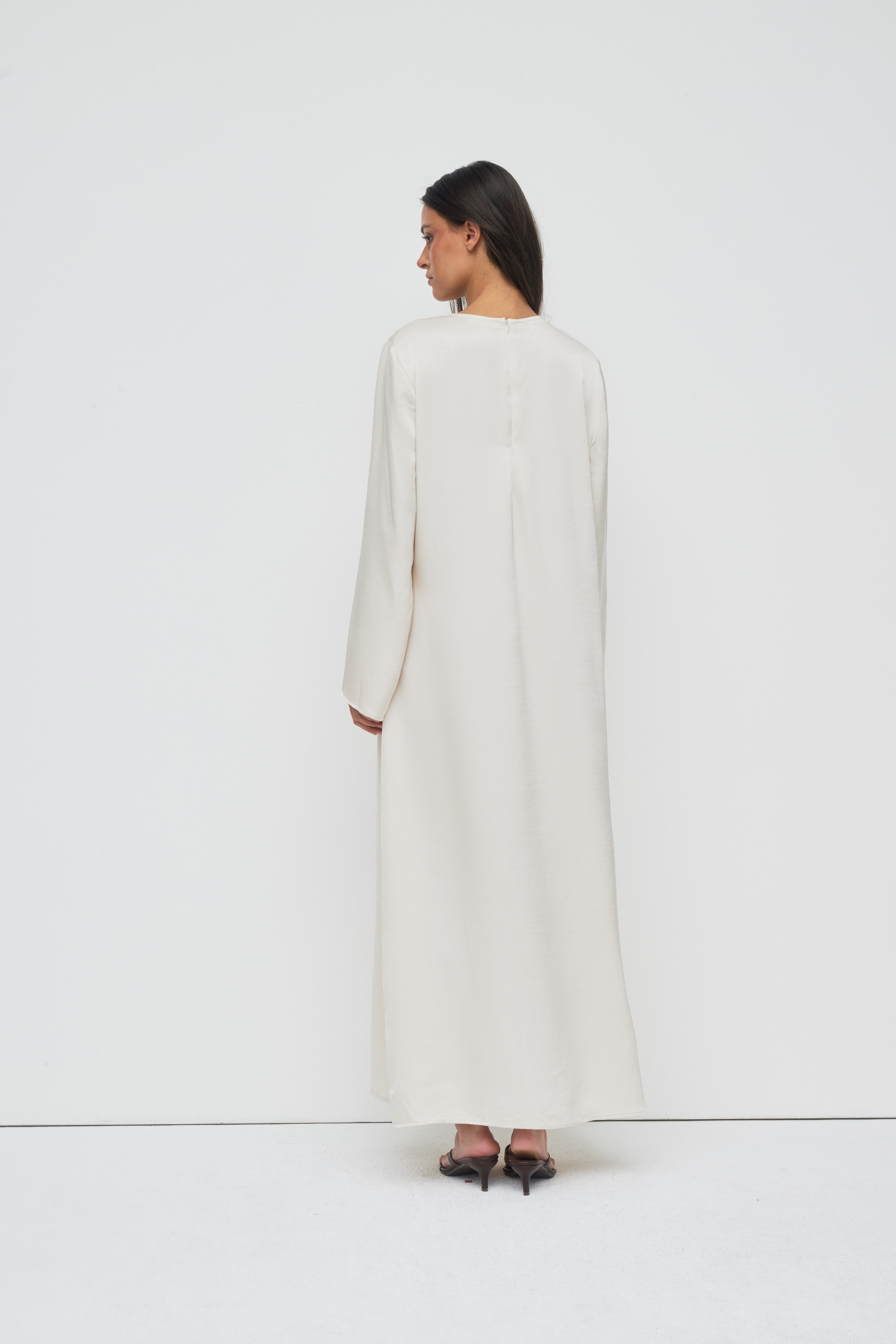 Saylor Satin Slip Dress - Oyster