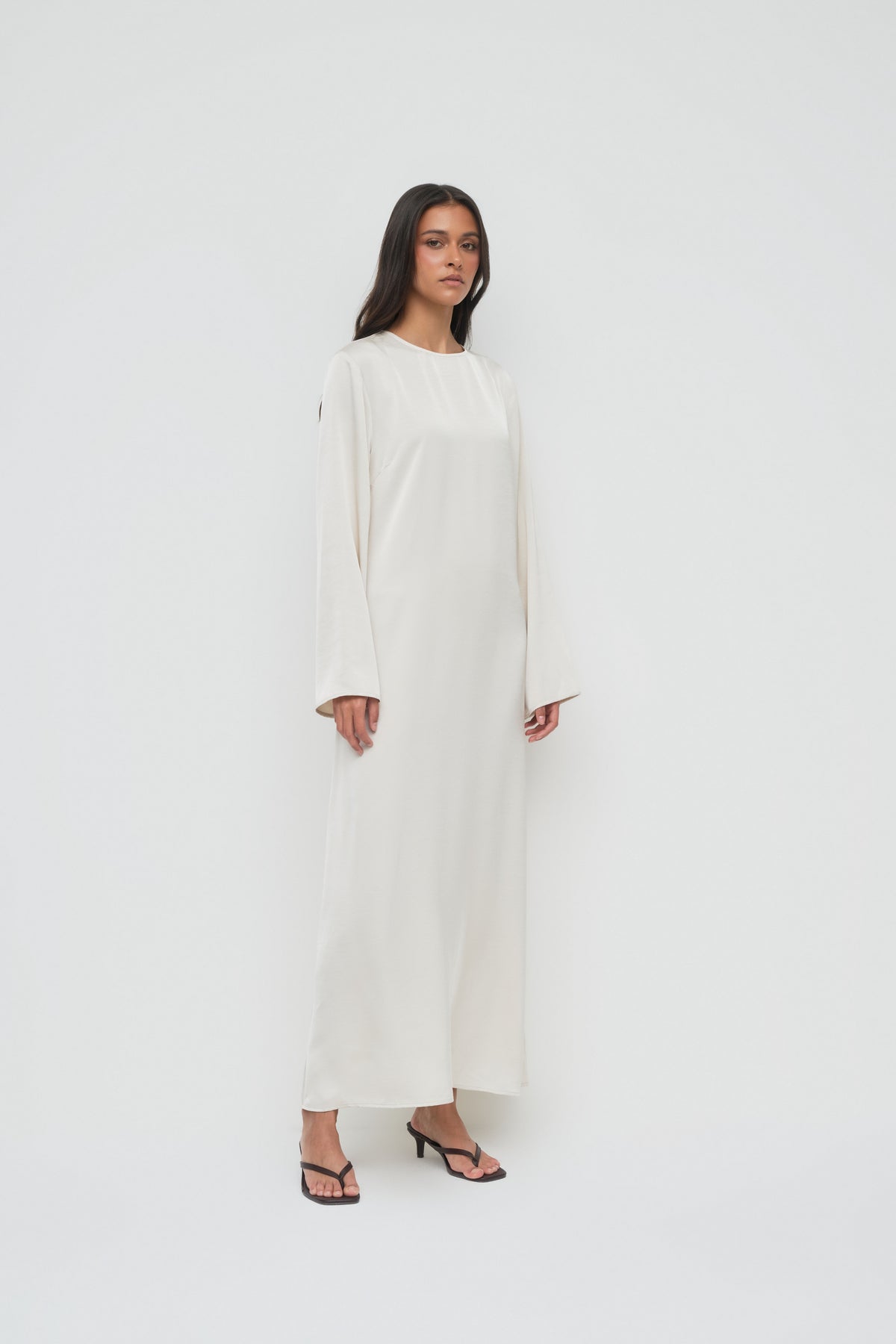 Saylor Satin Slip Dress - Oyster