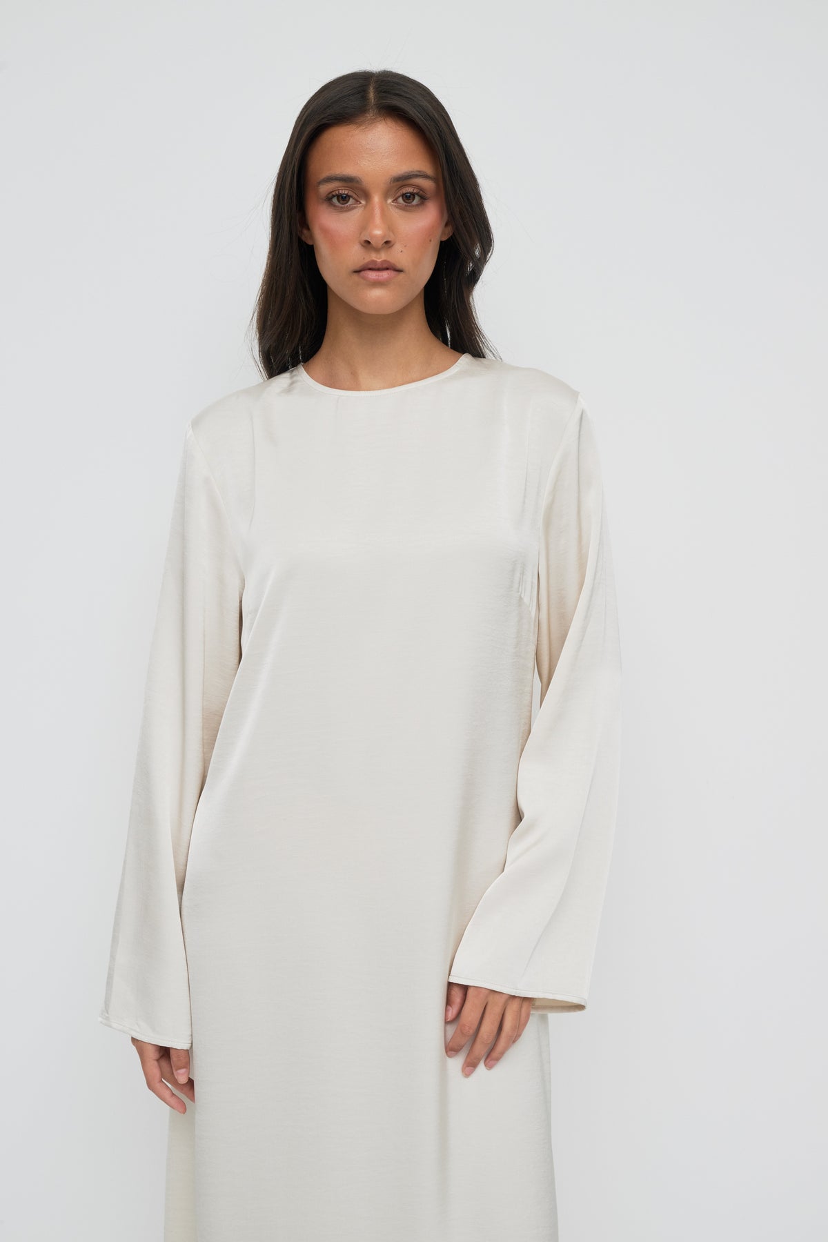 Saylor Satin Slip Dress - Oyster