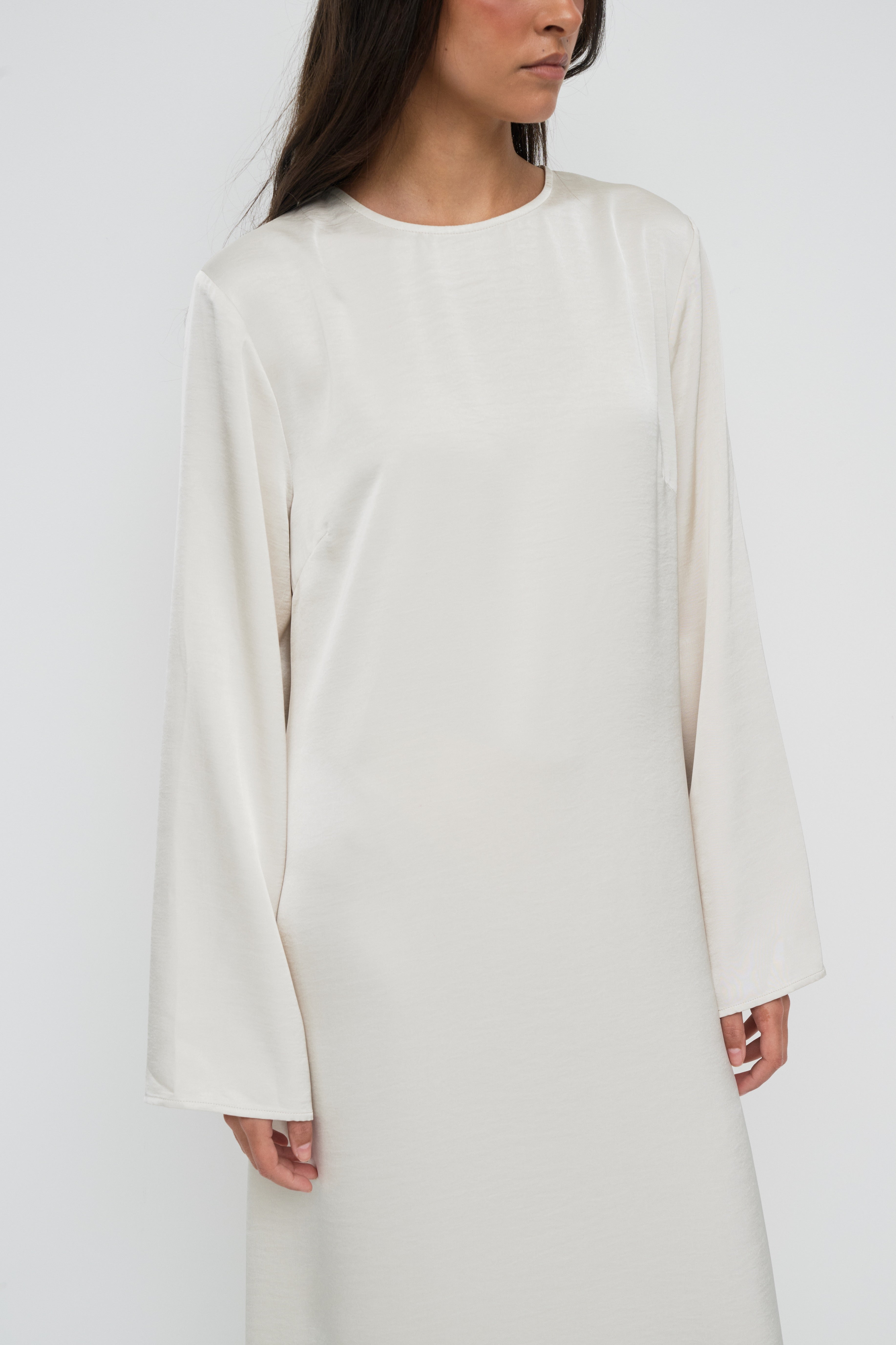 Saylor Satin Slip Dress - Oyster