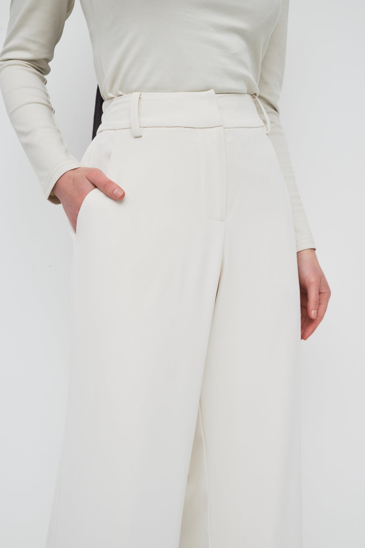 Giselle High Waist Pants - Ivory