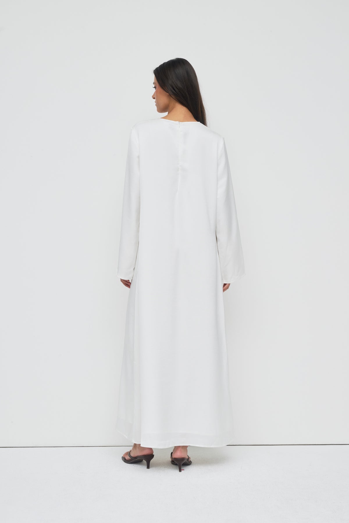 Saylor Satin Slip Dress - White