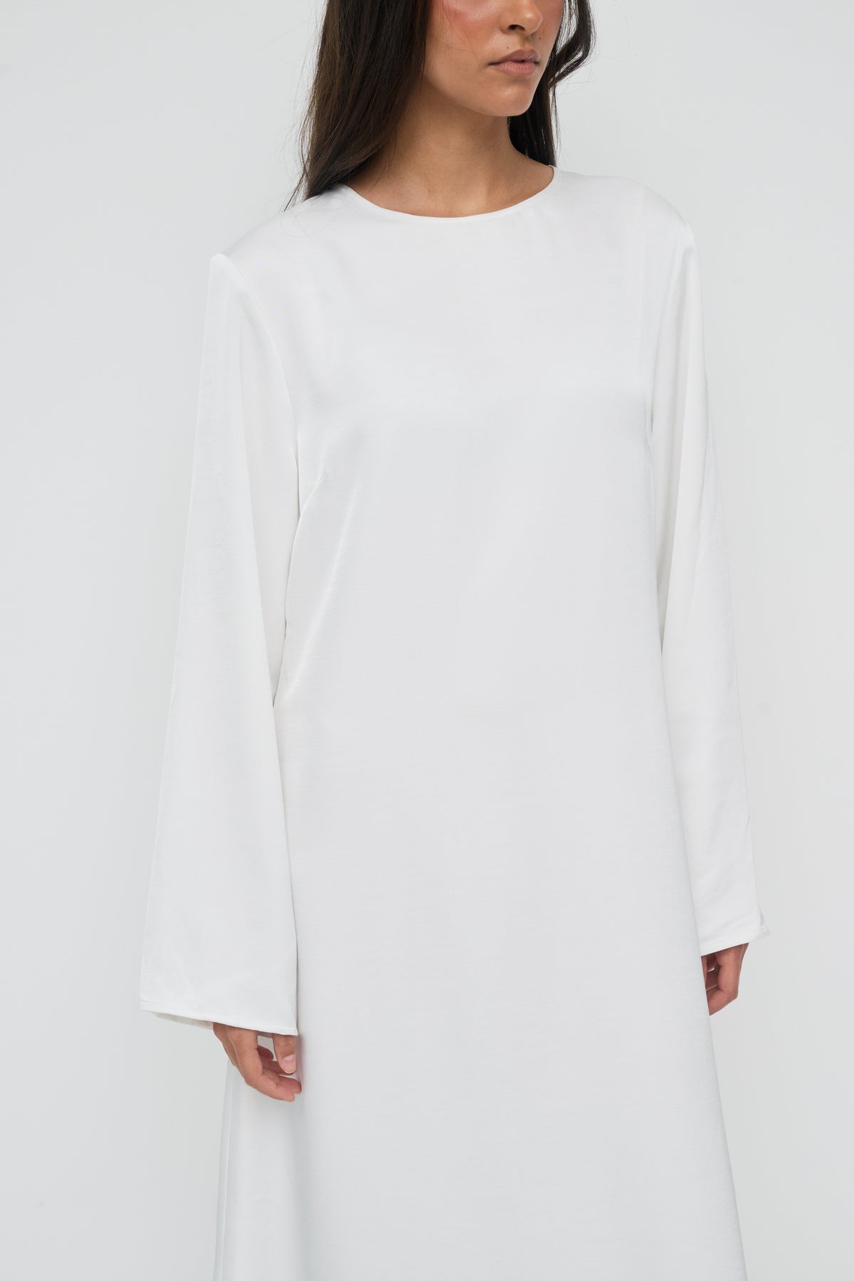 Saylor Satin Slip Dress - White