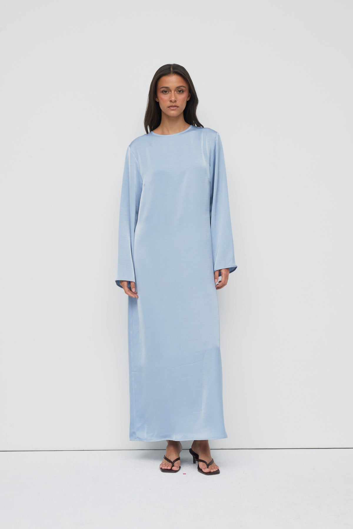 Saylor Satin Slip Dress - Blue