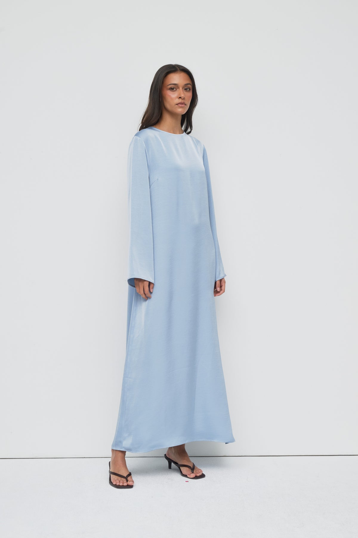 Saylor Satin Slip Dress - Blue