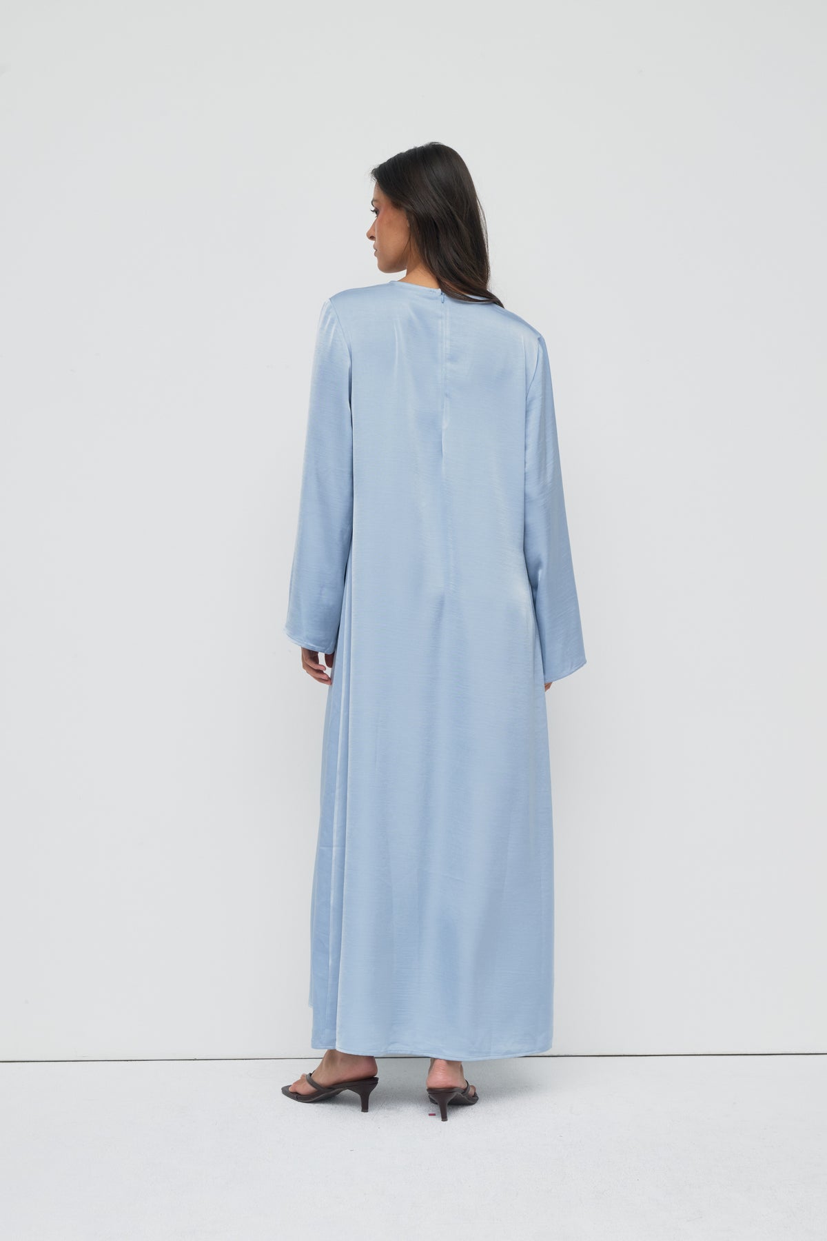 Saylor Satin Slip Dress - Blue