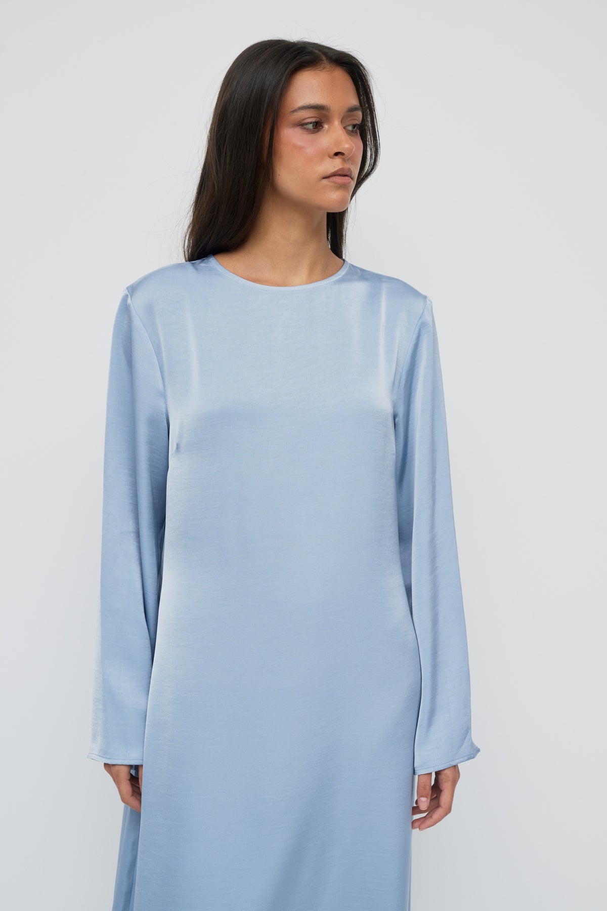 Saylor Satin Slip Dress - Blue