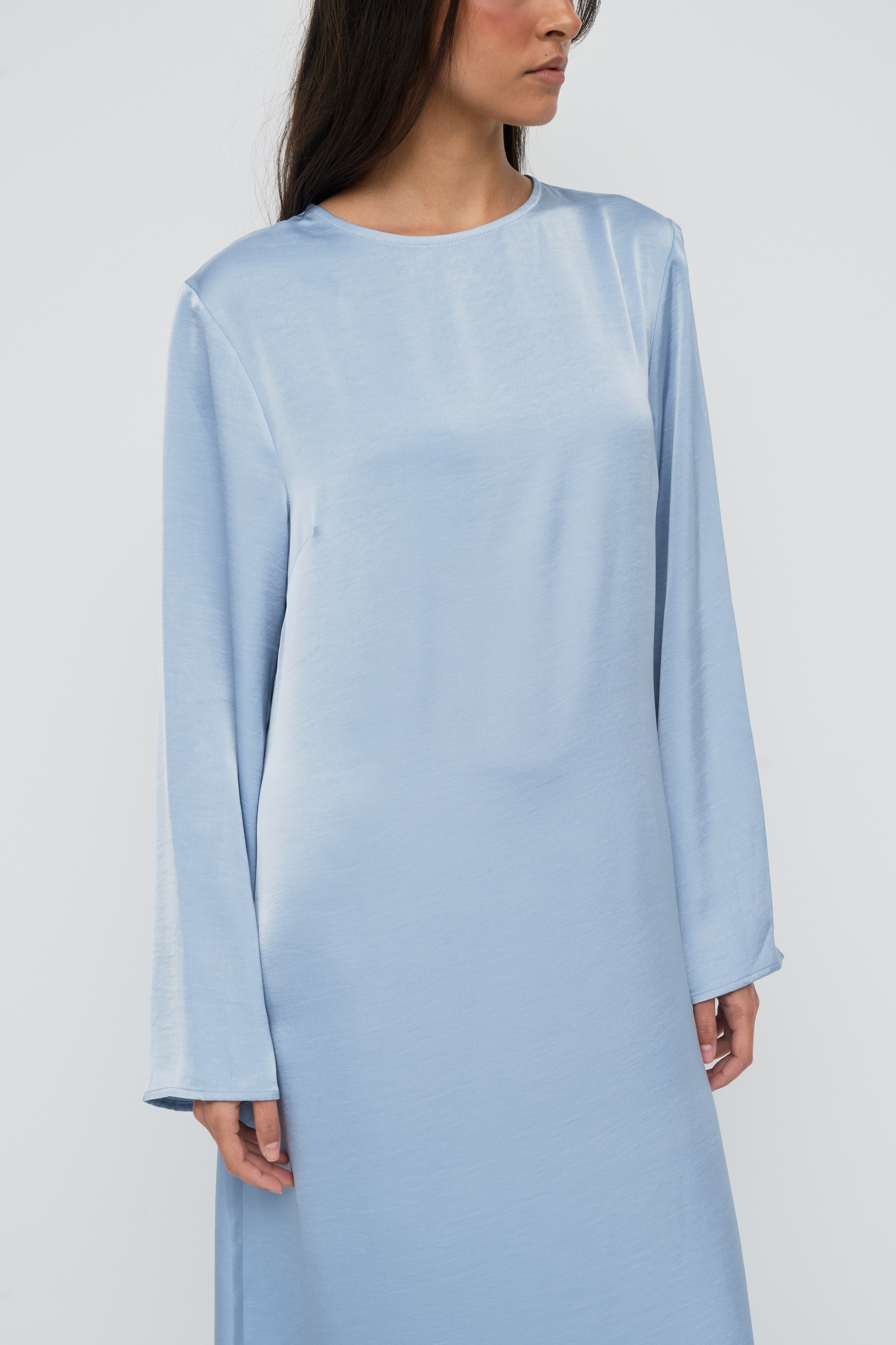 Saylor Satin Slip Dress - Blue