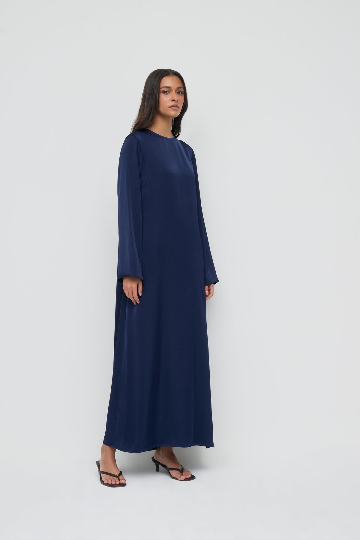 Saylor Satin Slip Dress - Navy