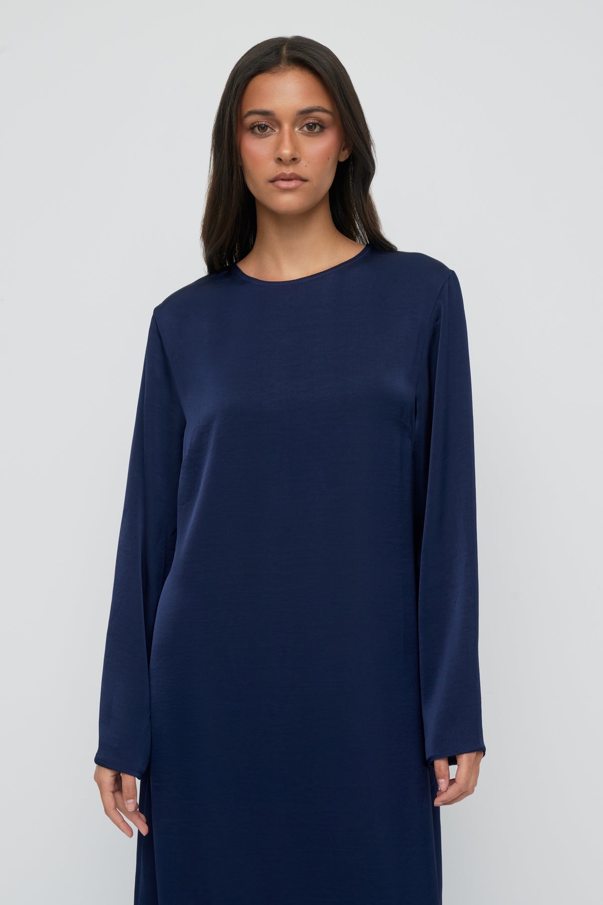 Saylor Satin Slip Dress - Navy