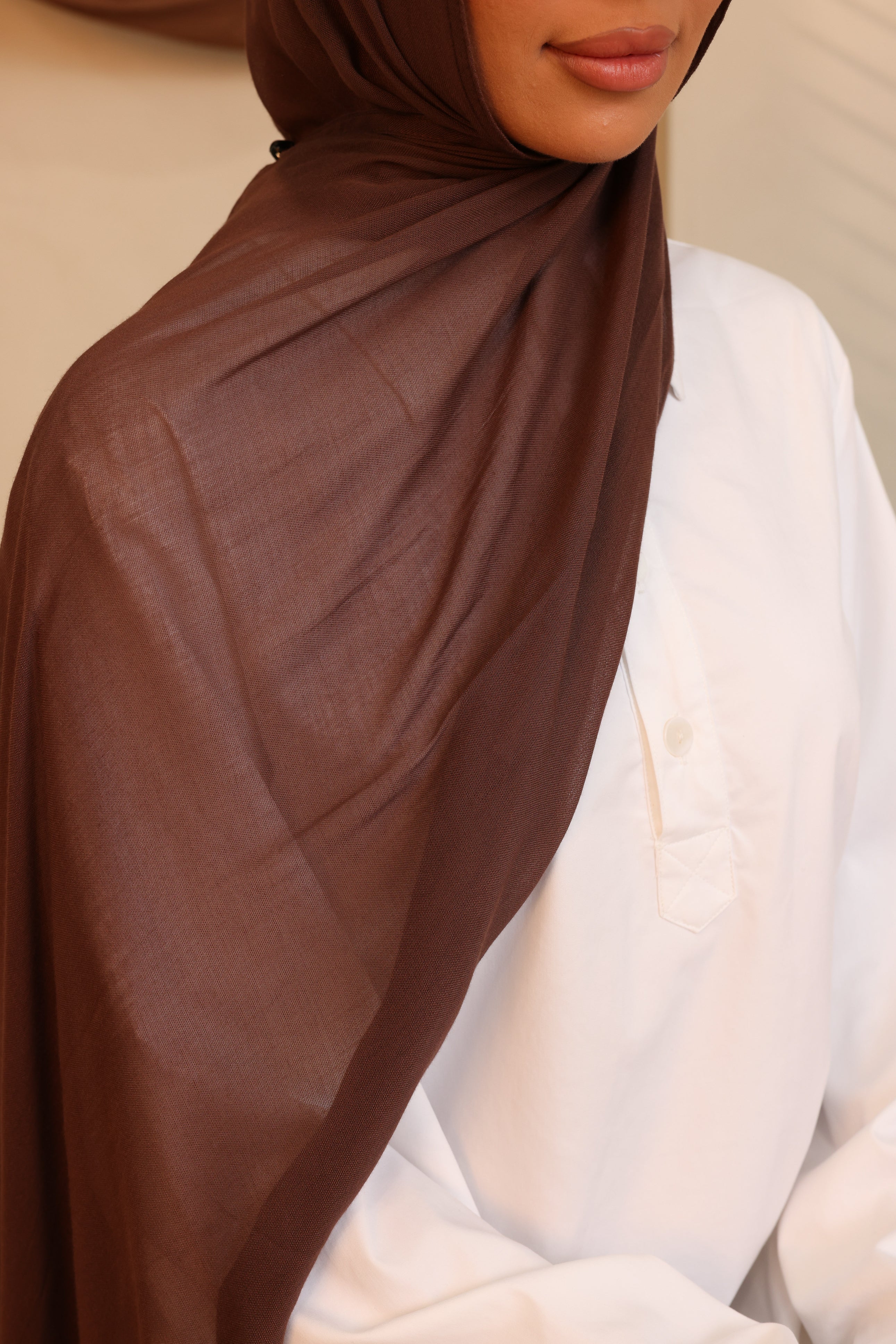 Double Stitched Modal Hijab Set - 27 Burnt Sienna