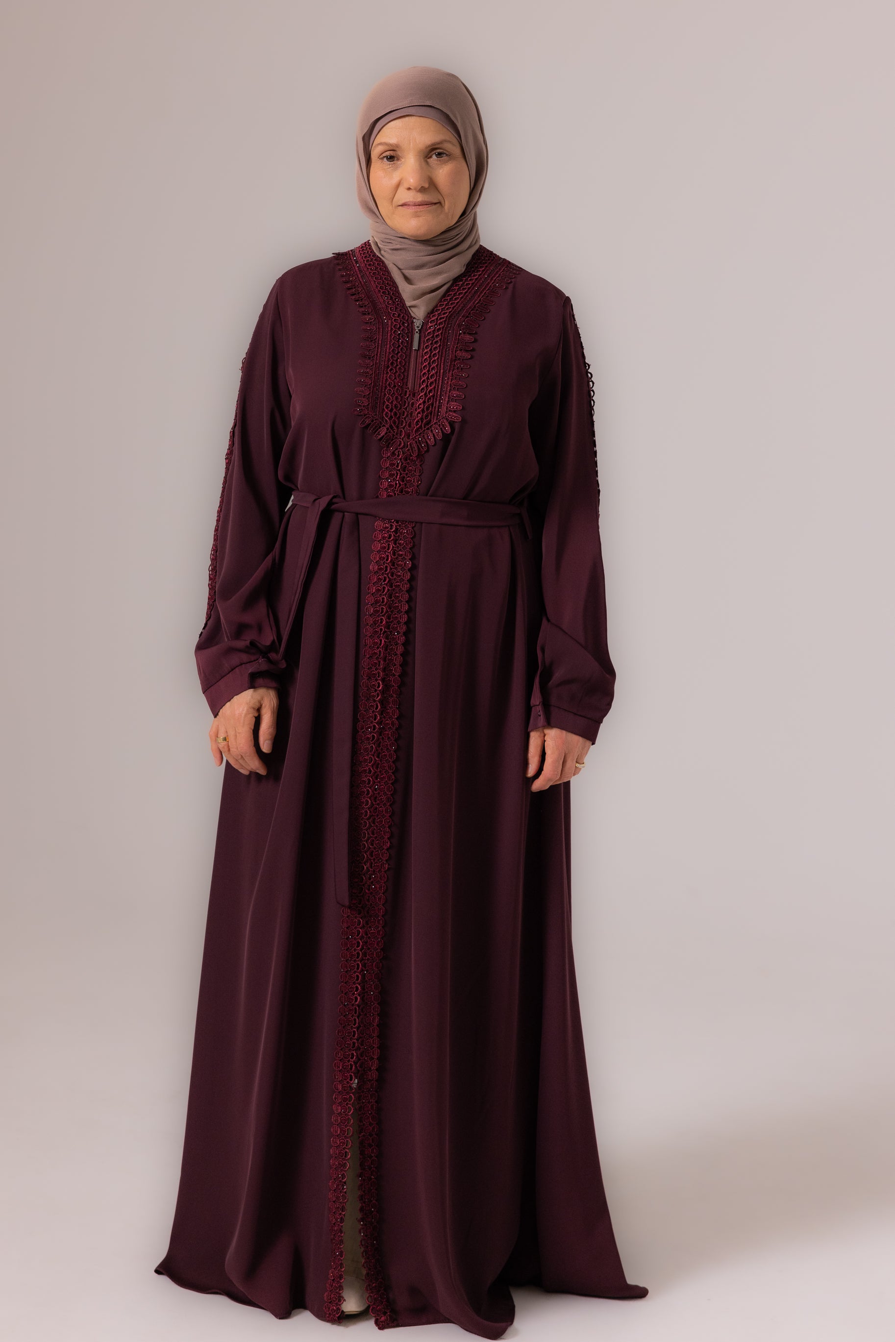 Ladies Elegant Abaya - Burgandy