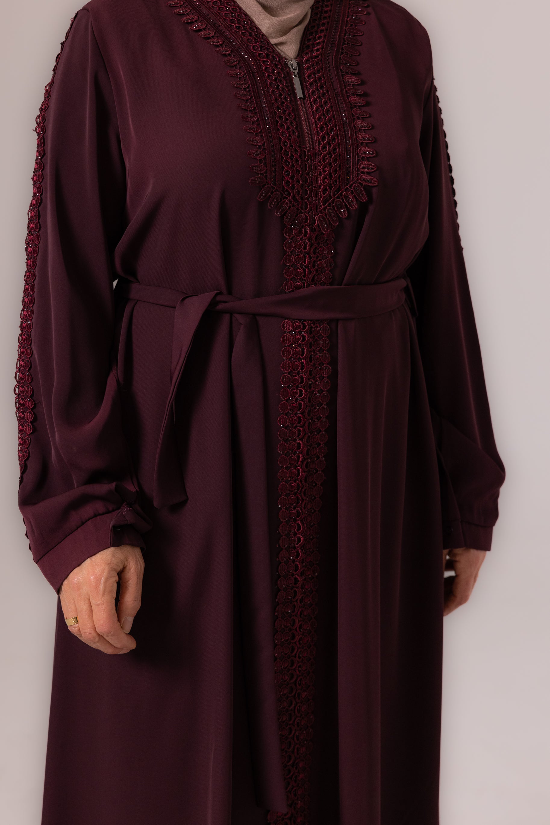 Ladies Elegant Abaya - Burgandy