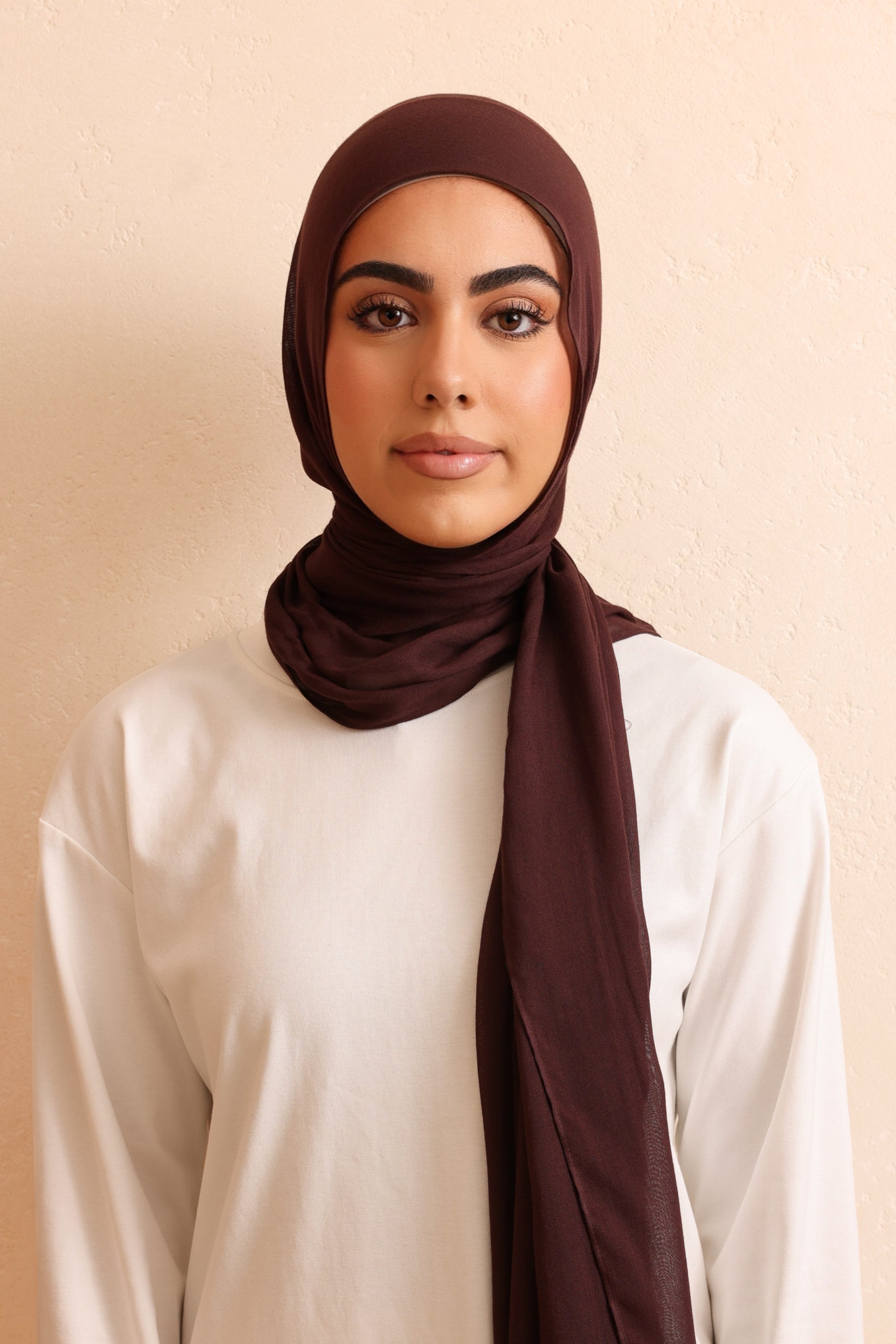 Single Stitched Modal Hijab - Chocolate