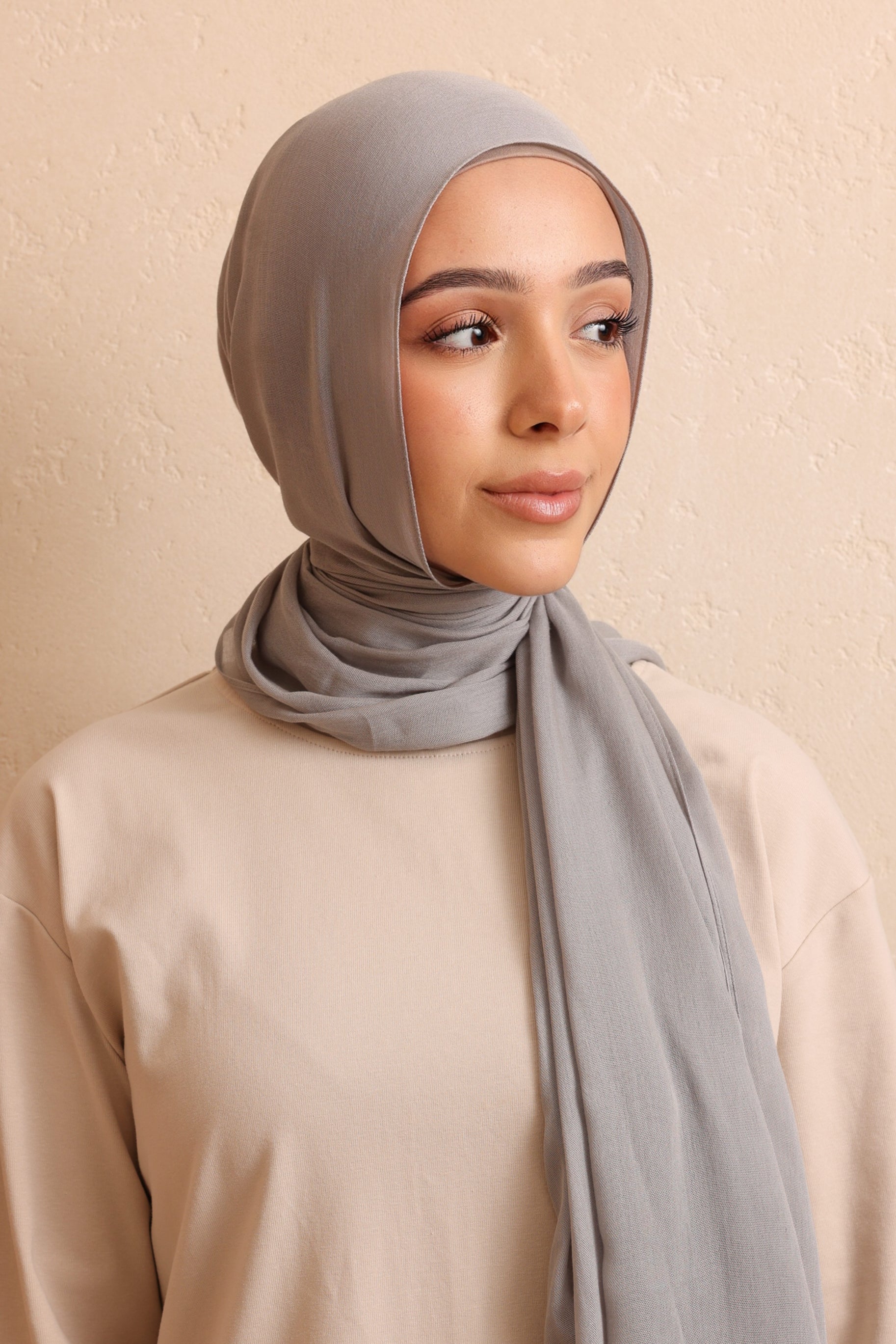 Single Stitched Modal Hijab - Cloud Grey