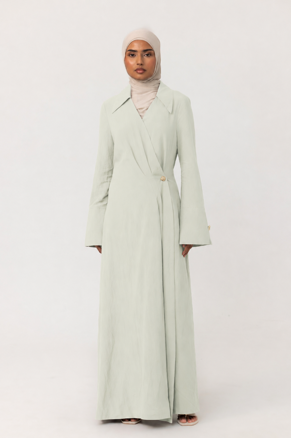 Dinara Wrap Dress - Mint Cream