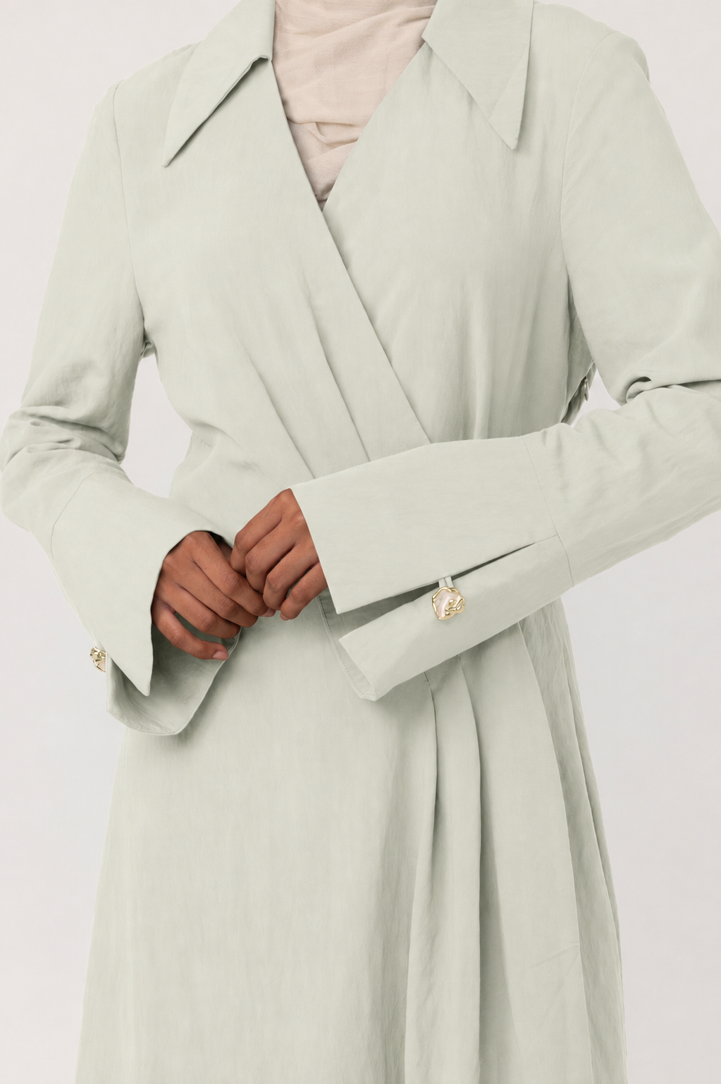 Dinara Wrap Dress - Mint Cream