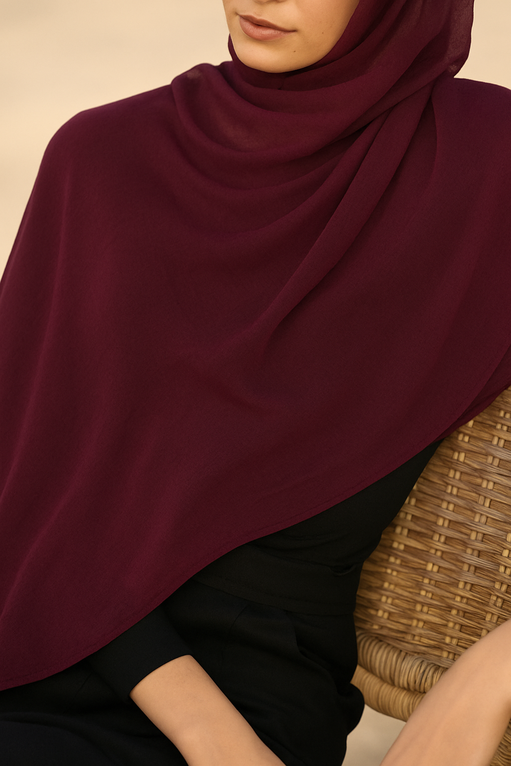 Double Stitched Modal Hijab Set - Mulberry