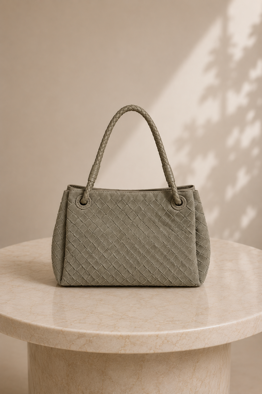 Amia Suede Shoulder Bag - Beige