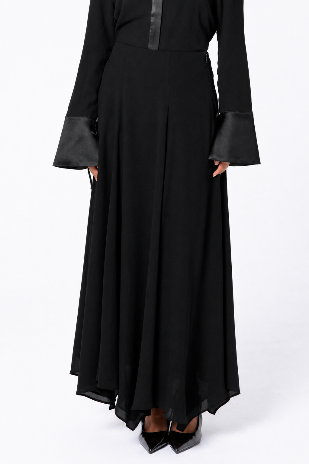 Chiffon Maxi Skirt - Black