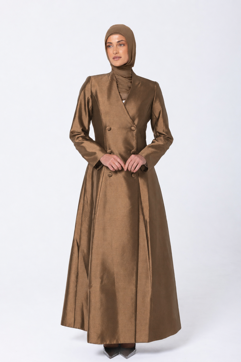 Amara Mikado Dress - Bronze