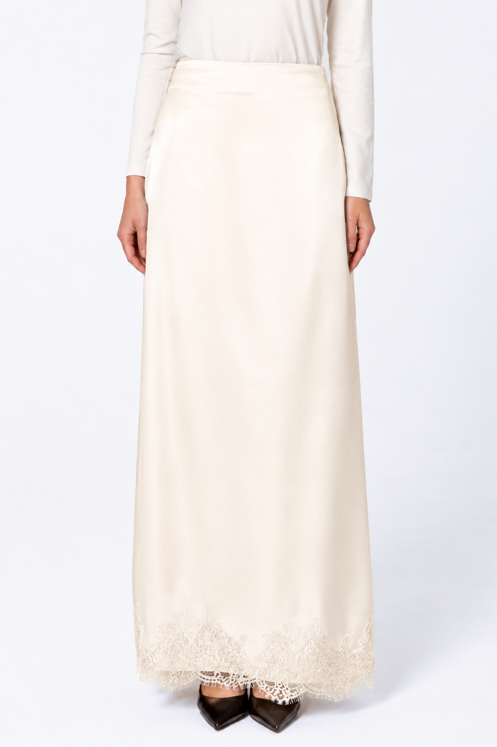 Sabrina Lace Detail Skirt - Ivory