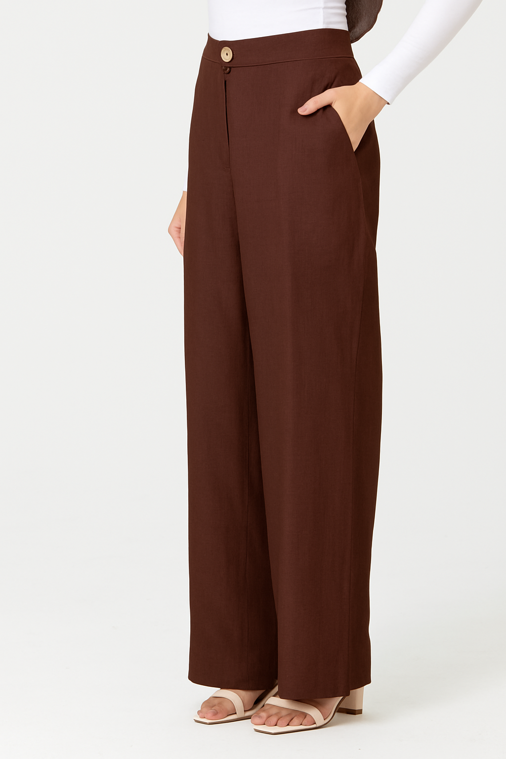 Anaya Wide Leg Pants - Chocolate