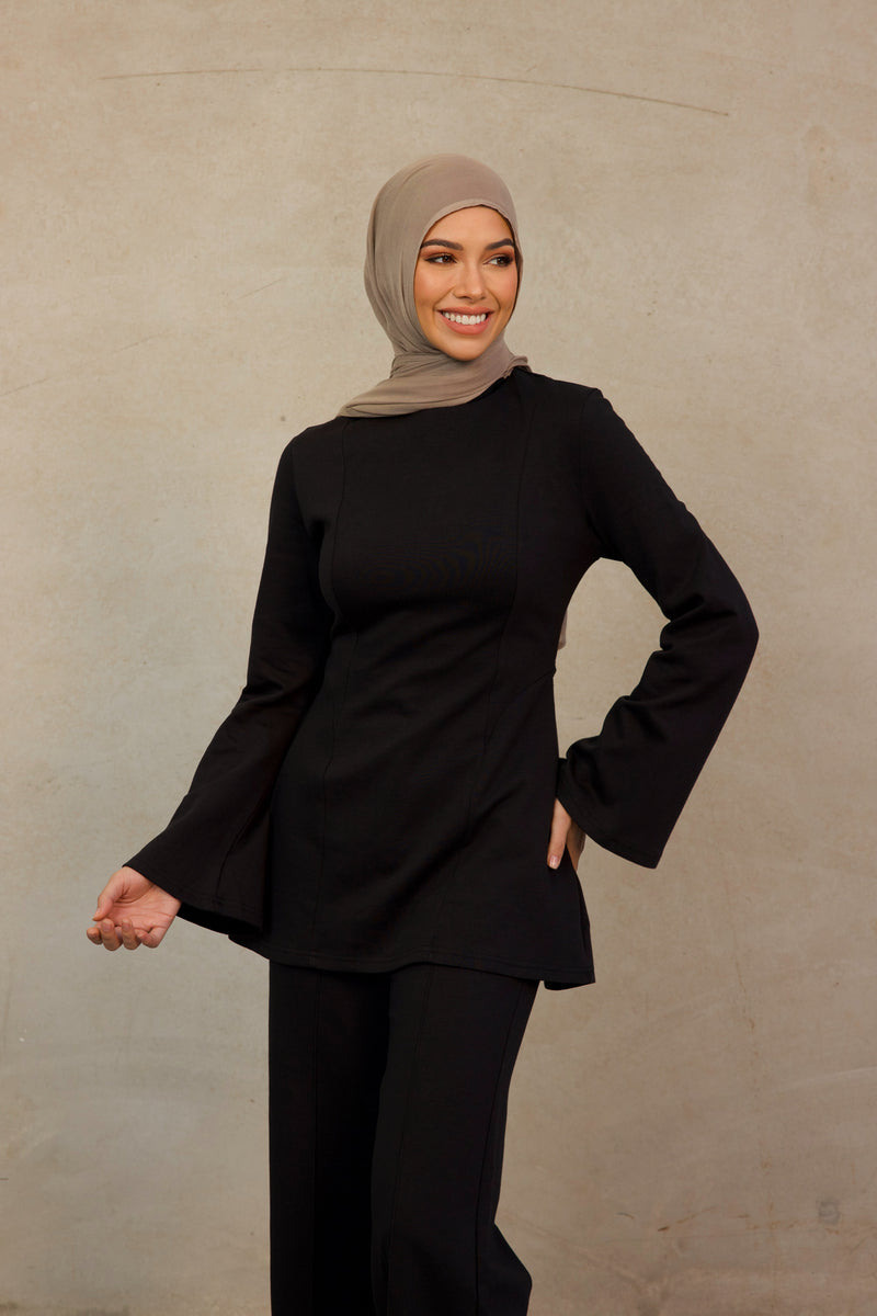 Cotton Contour Top - Black