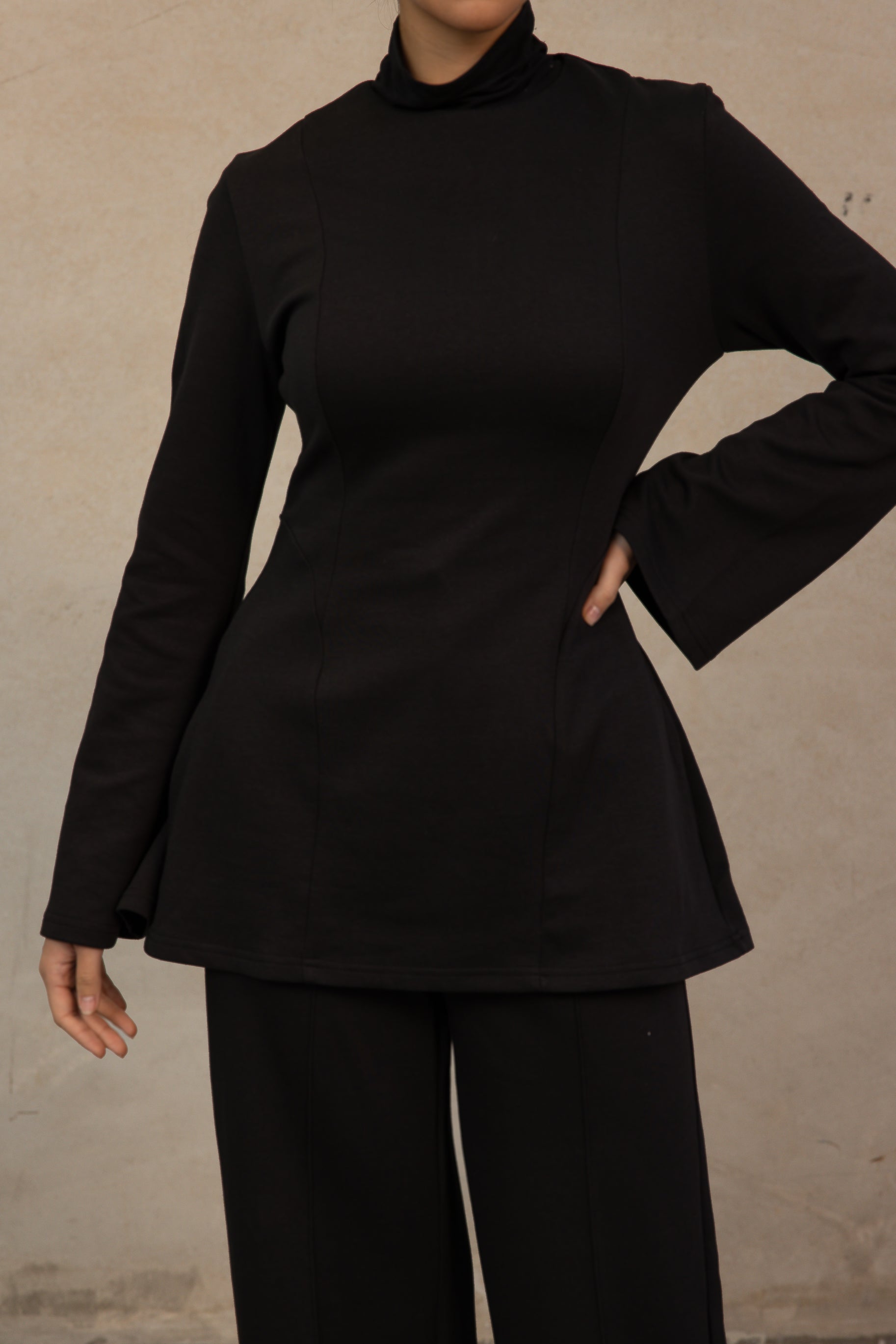 Cotton Contour Top - Black