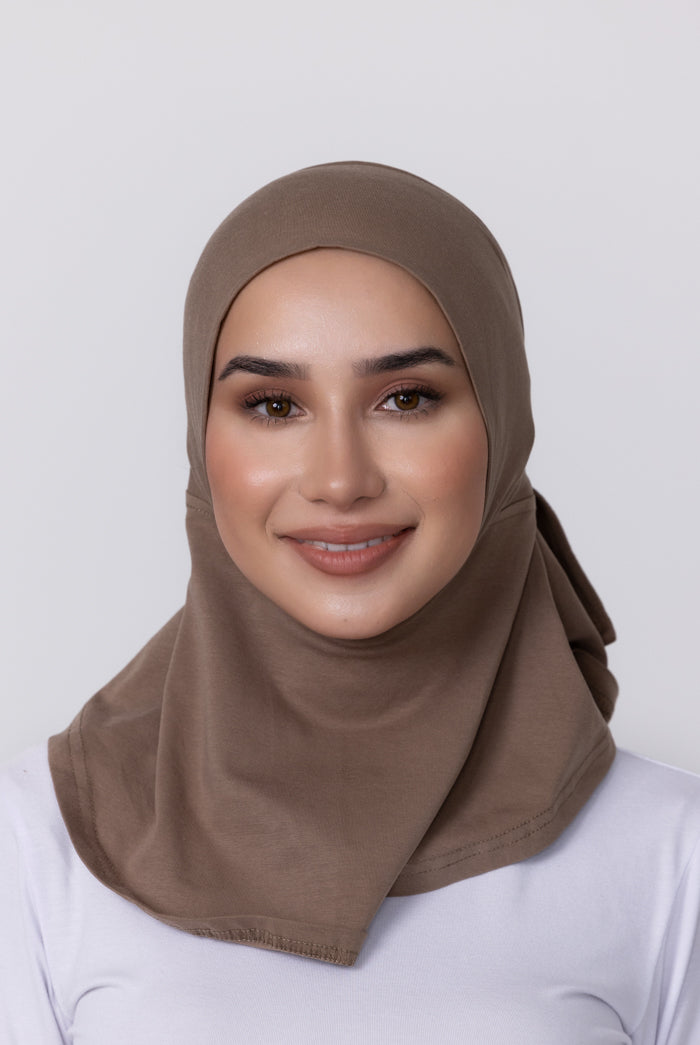 Cotton Full Coverage Tie Back Under Cap - 58 Mocha