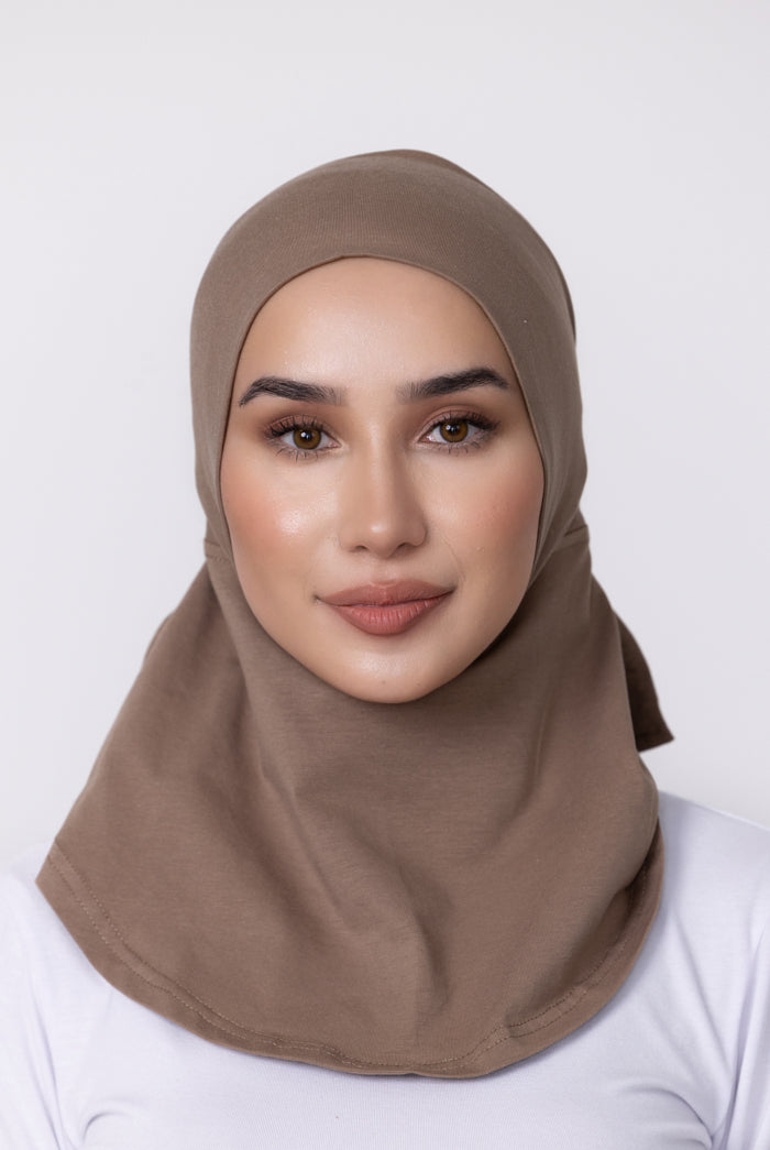 Cotton Full Coverage Tie Back Under Cap - 58 Mocha