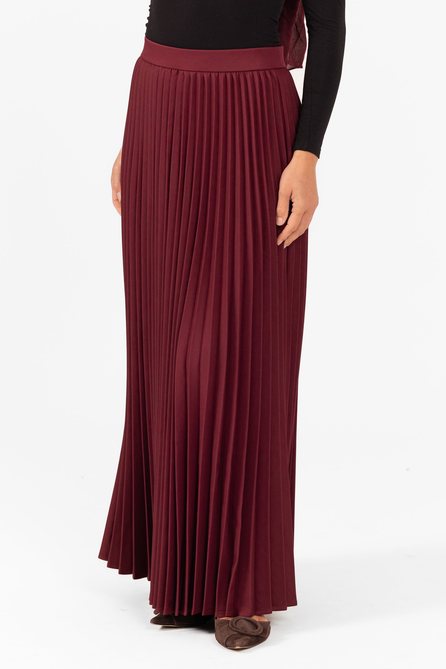 Pleated Maxi Skirt - Mulberry