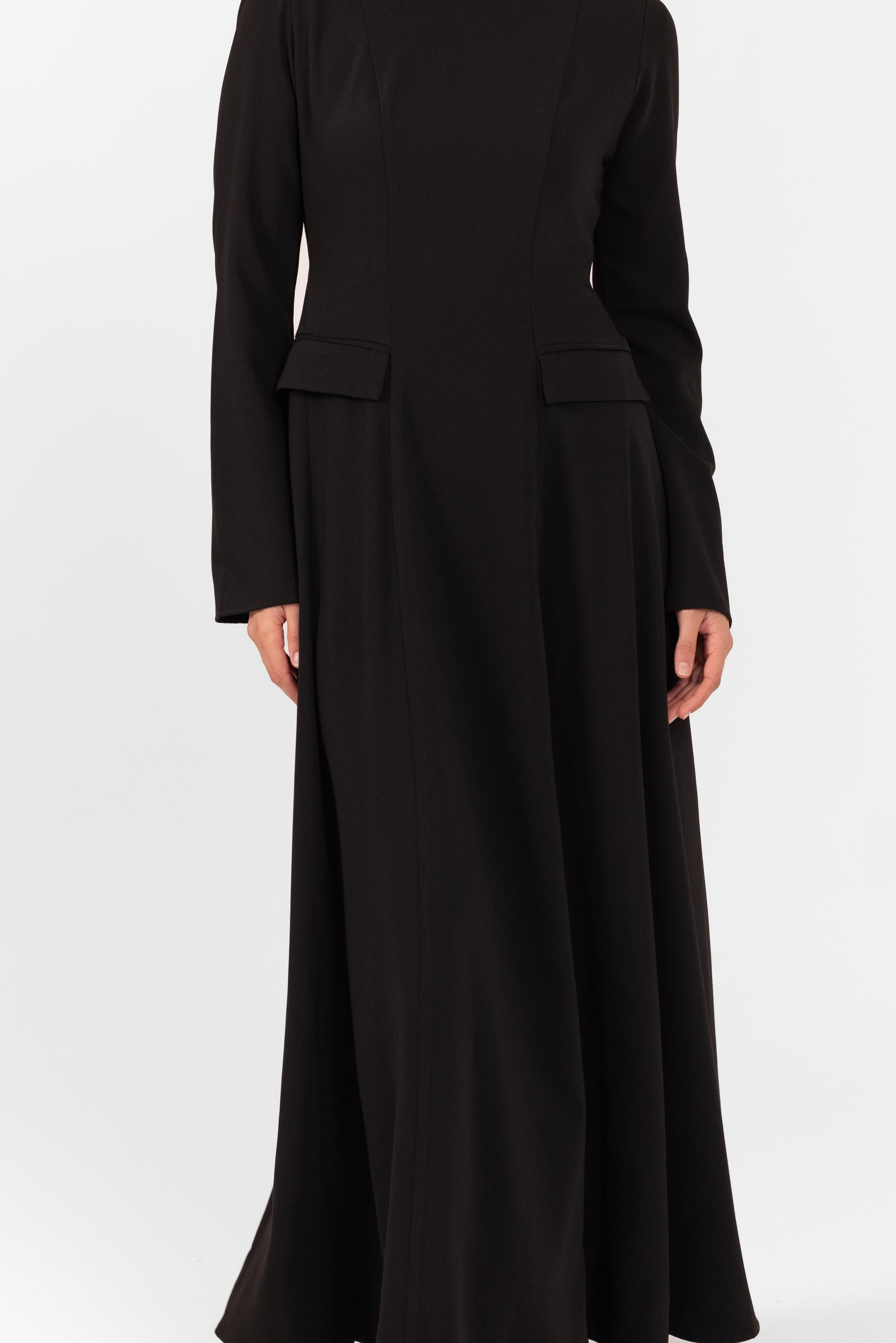 Cara Crepe Tailored Dress - Black