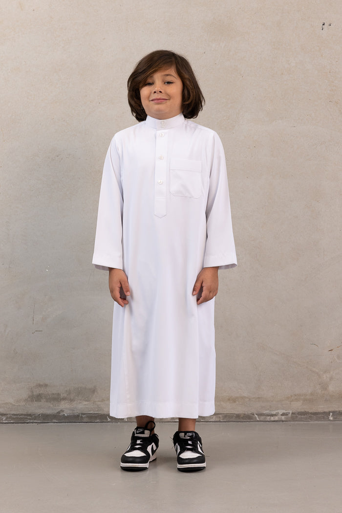 Boys Daffah Thobe - White