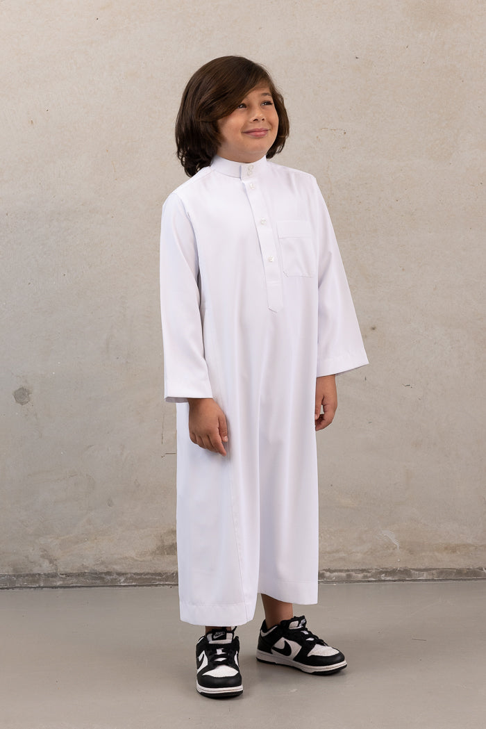 Boys Daffah Thobe - White