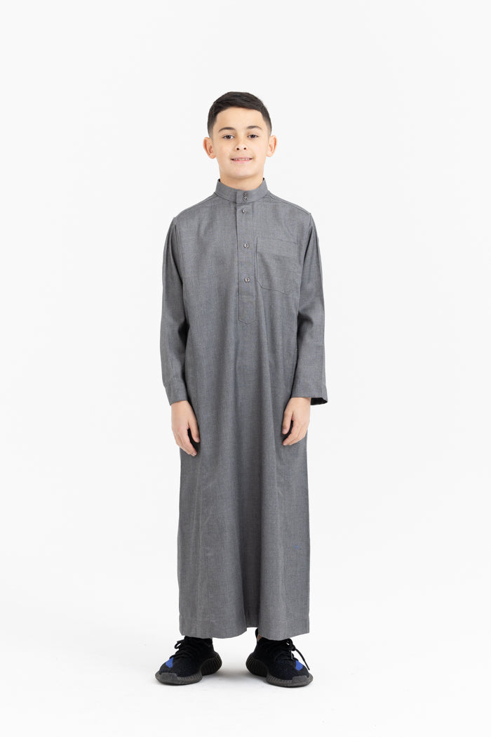 Youth Daffah Thobe - 8 Charcoal