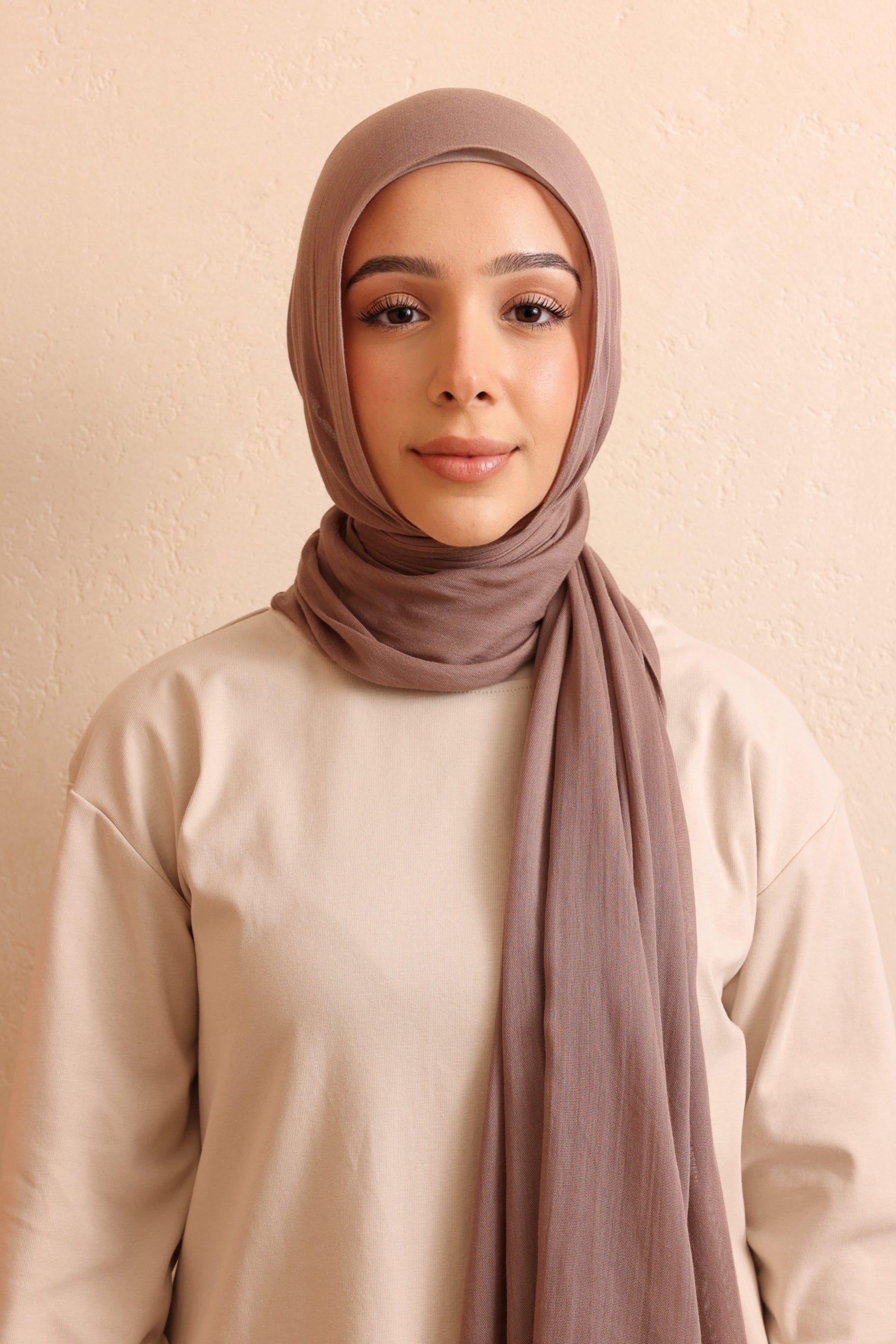 Single Stitched Modal Hijab - Dark Taupe