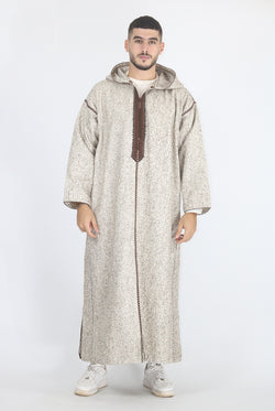 Moroccan Long Sleeve Winter Thobe - Brown